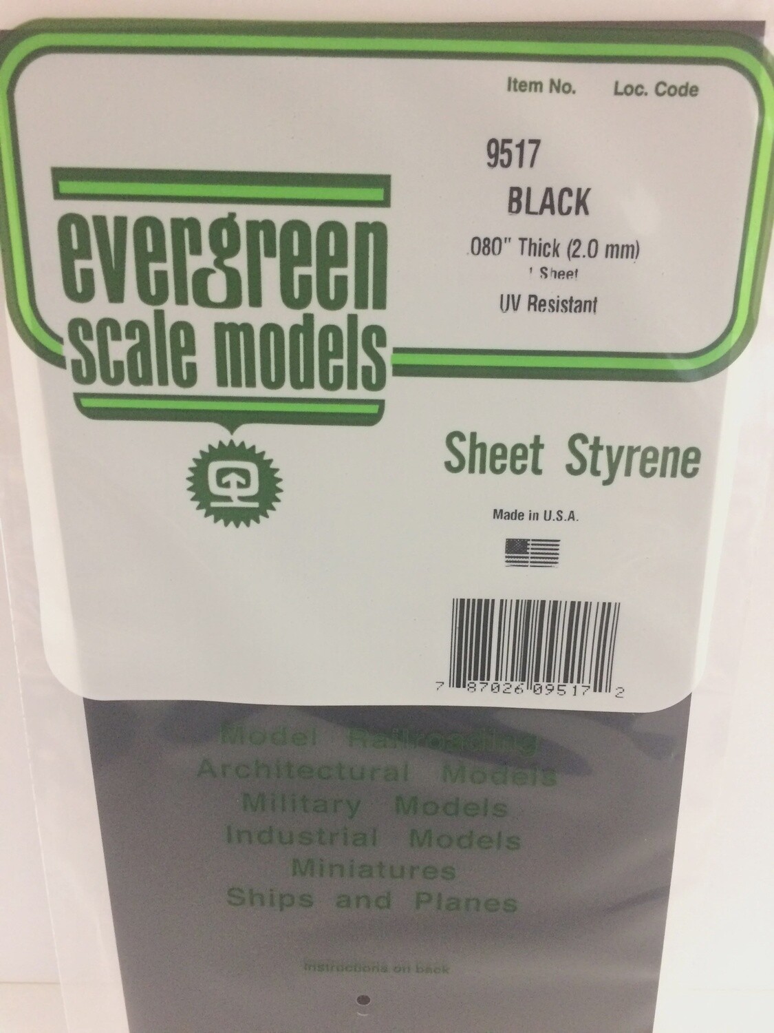 9517 - PLAIN OPAQUE BLACK POLYSTYRENE SHEET
