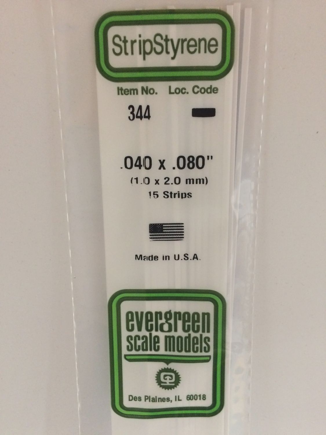 344 - OPAQUE WHITE POLYSTYRENE STRIP