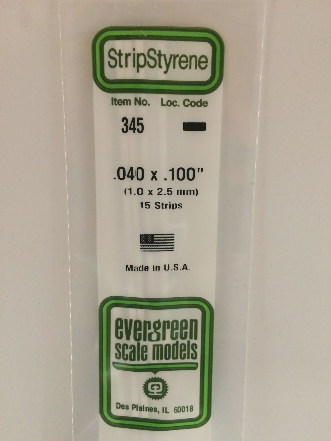 345 - OPAQUE WHITE POLYSTYRENE STRIP