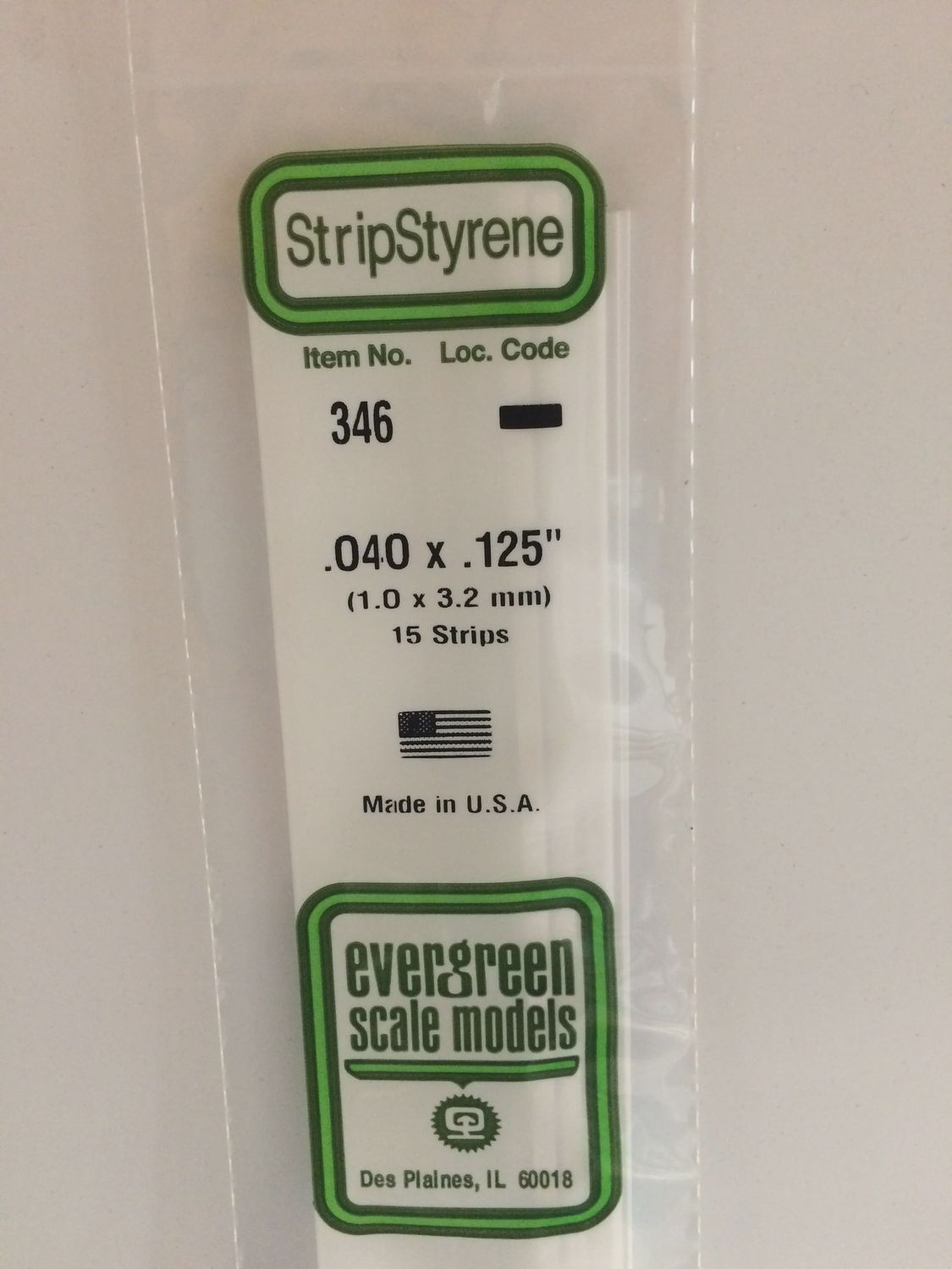 346 - OPAQUE WHITE POLYSTYRENE STRIP