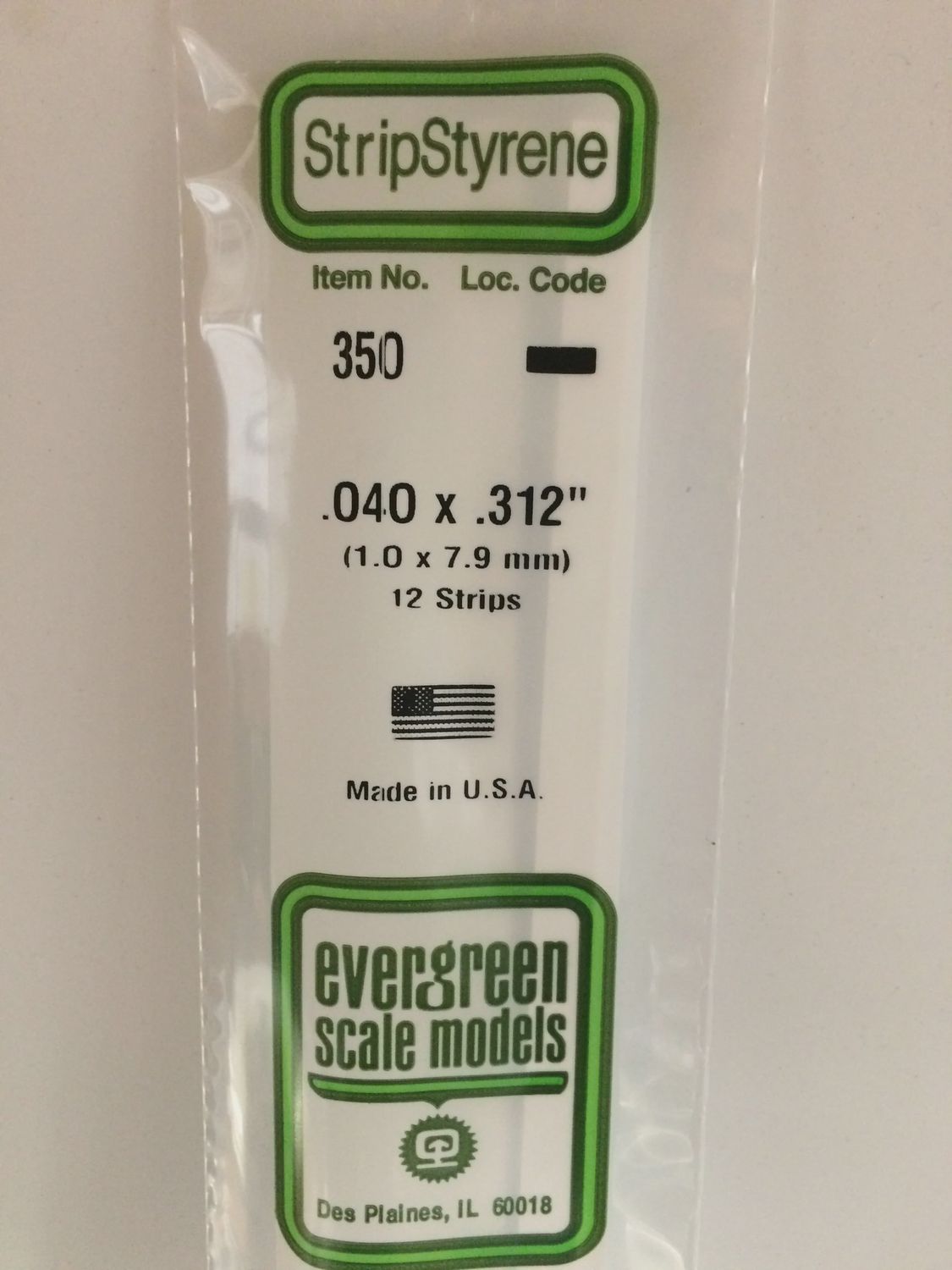 350 - OPAQUE WHITE POLYSTYRENE STRIP