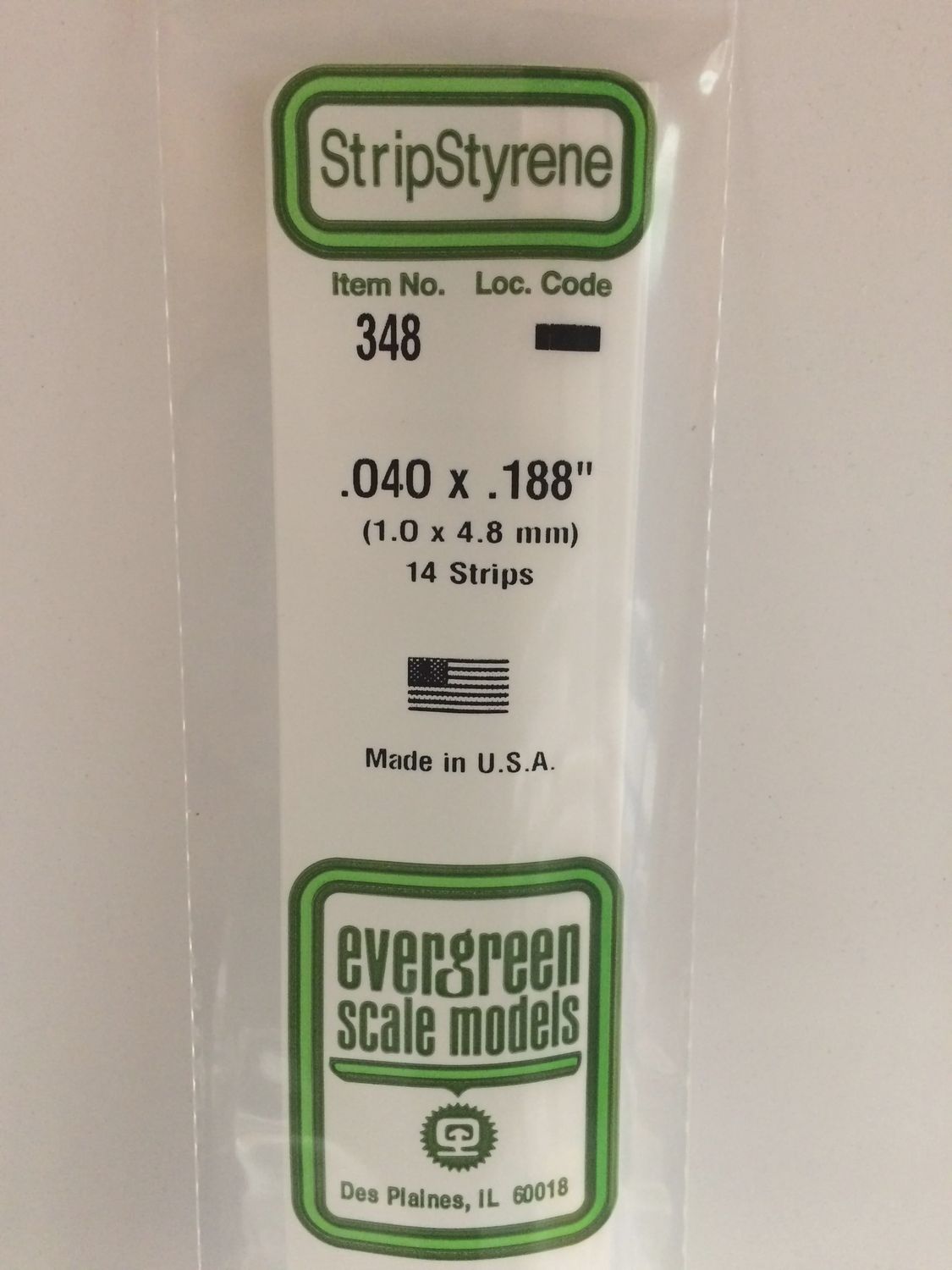 348 - OPAQUE WHITE POLYSTYRENE STRIP