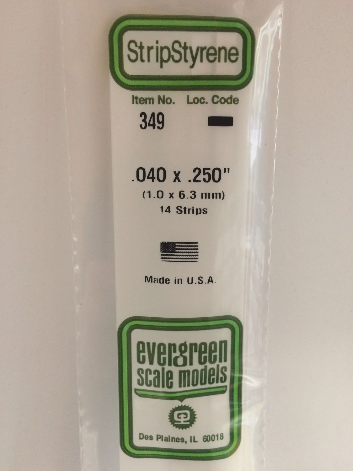 349 - OPAQUE WHITE POLYSTYRENE STRIP