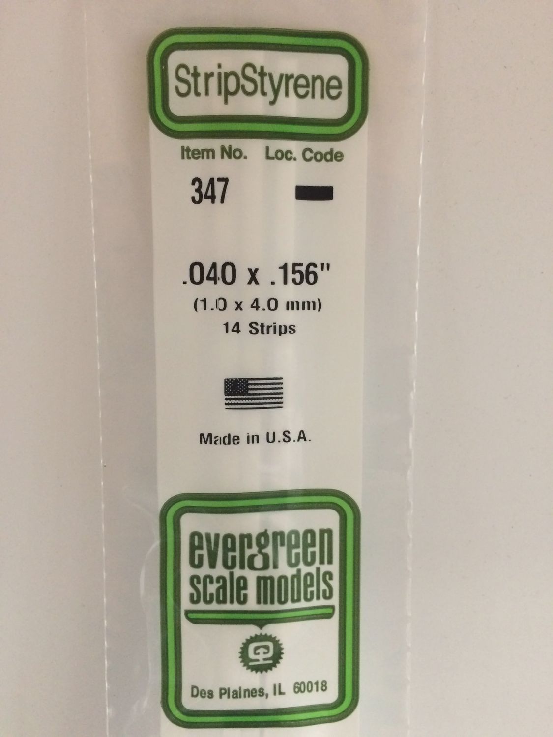 347 - OPAQUE WHITE POLYSTYRENE STRIP