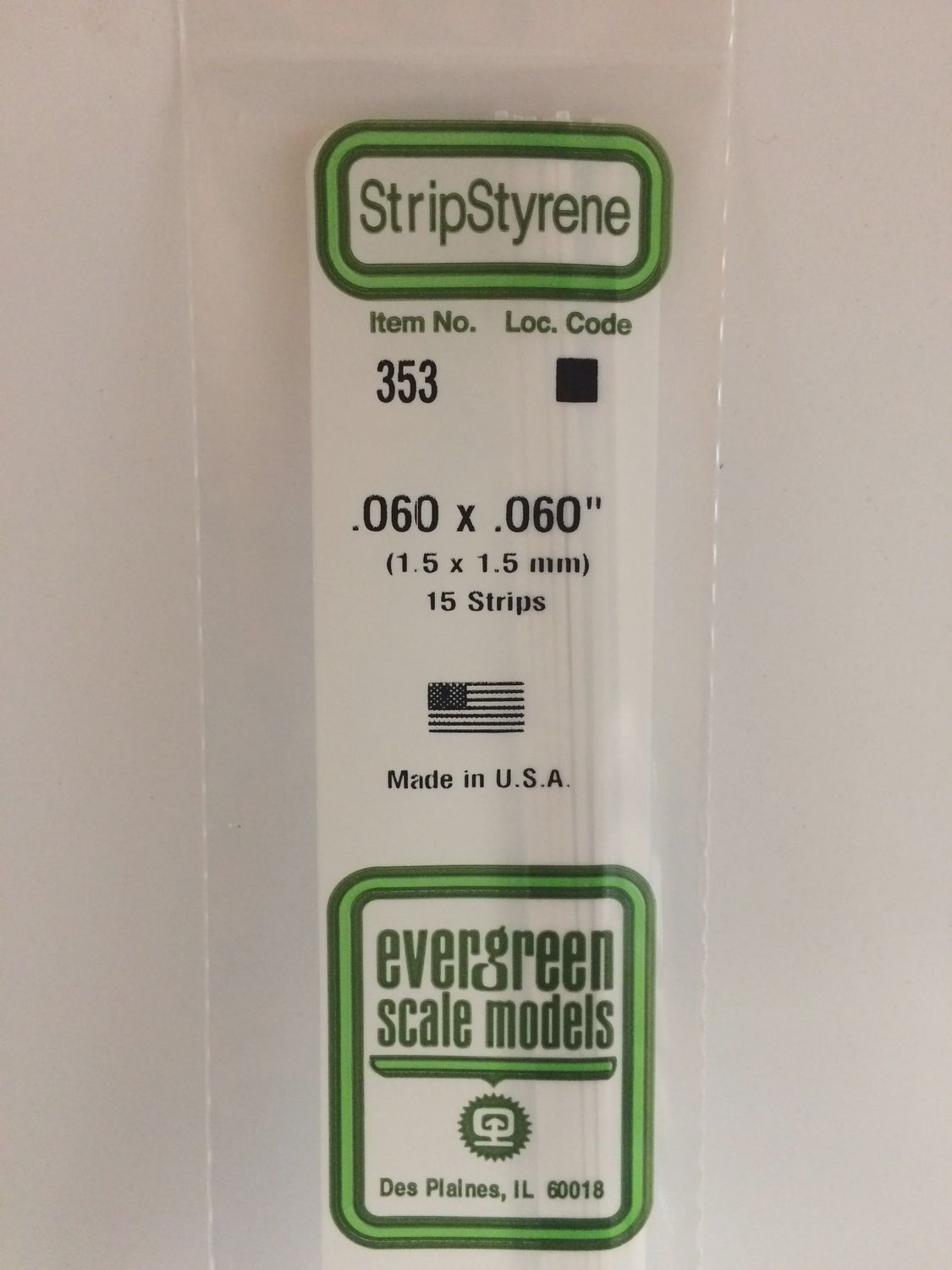 353 - OPAQUE WHITE POLYSTYRENE STRIP