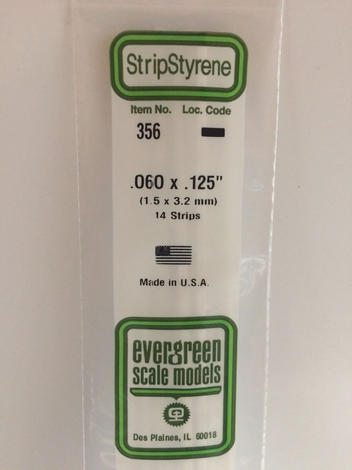 356 - OPAQUE WHITE POLYSTYRENE STRIP