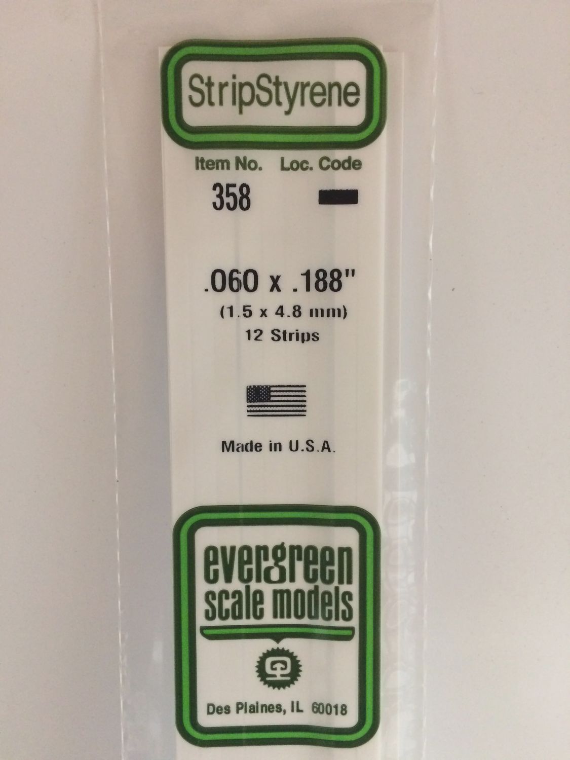 358 - OPAQUE WHITE POLYSTYRENE STRIP
