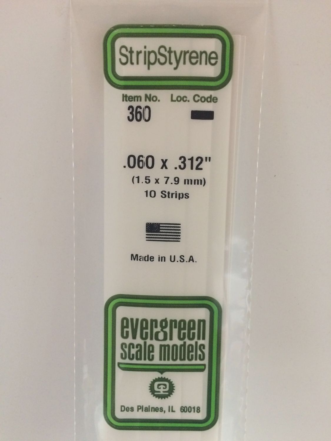 360 - OPAQUE WHITE POLYSTYRENE STRIP