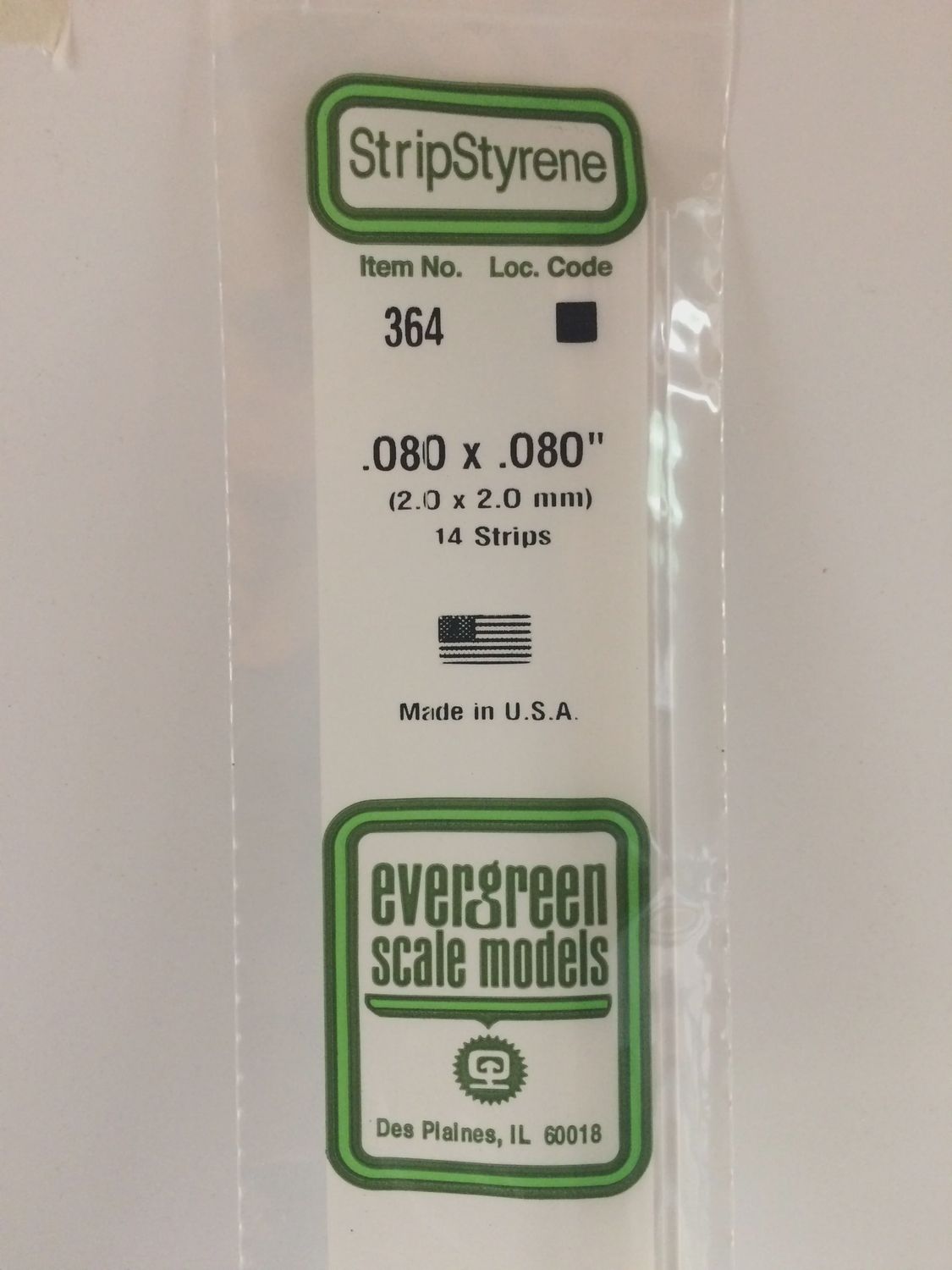 364 - OPAQUE WHITE POLYSTYRENE STRIP