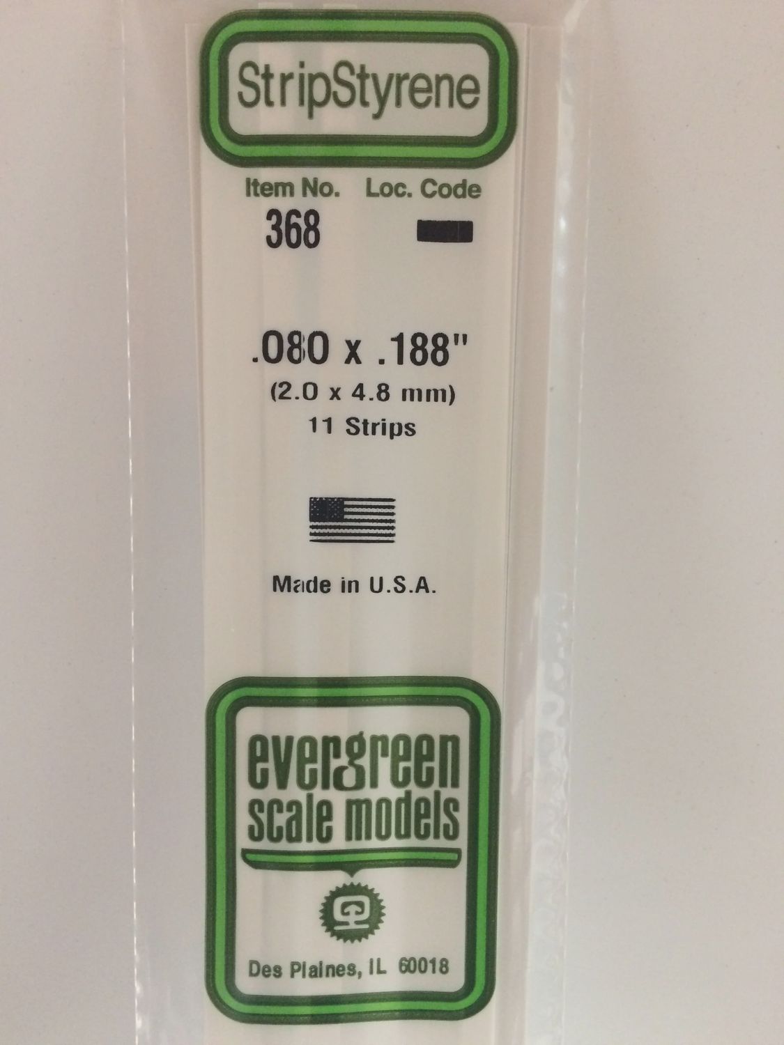 368 - OPAQUE WHITE POLYSTYRENE STRIP