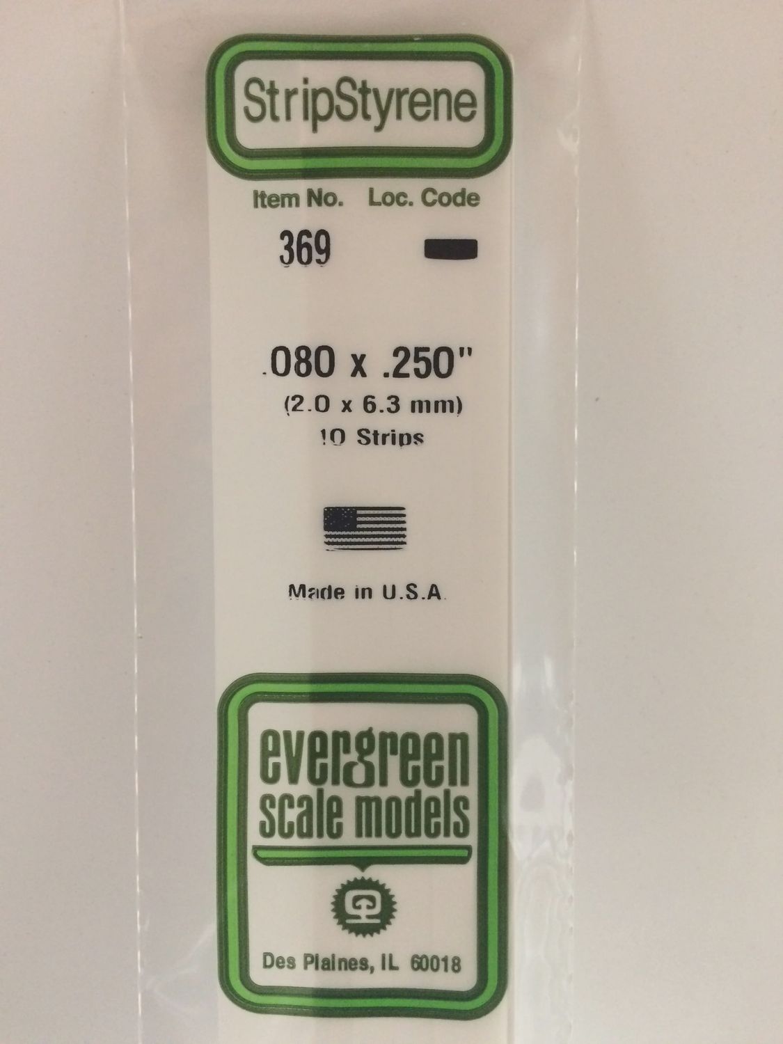 369 - OPAQUE WHITE POLYSTYRENE STRIP