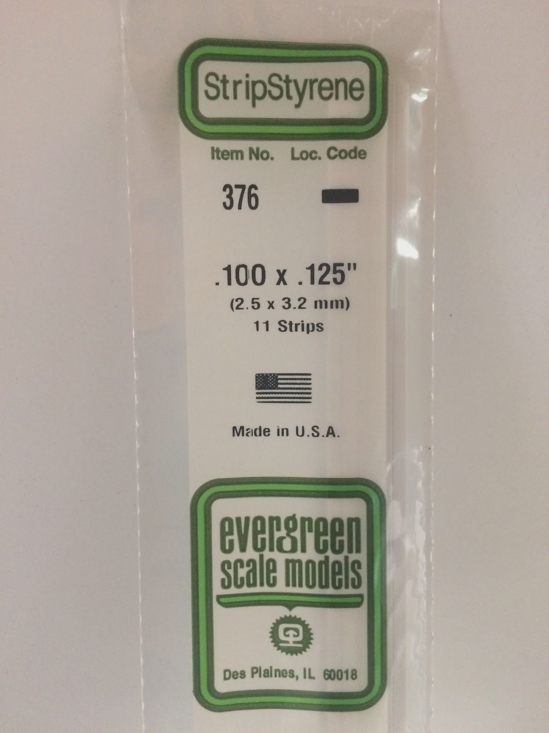 376 - OPAQUE WHITE POLYSTYRENE STRIP