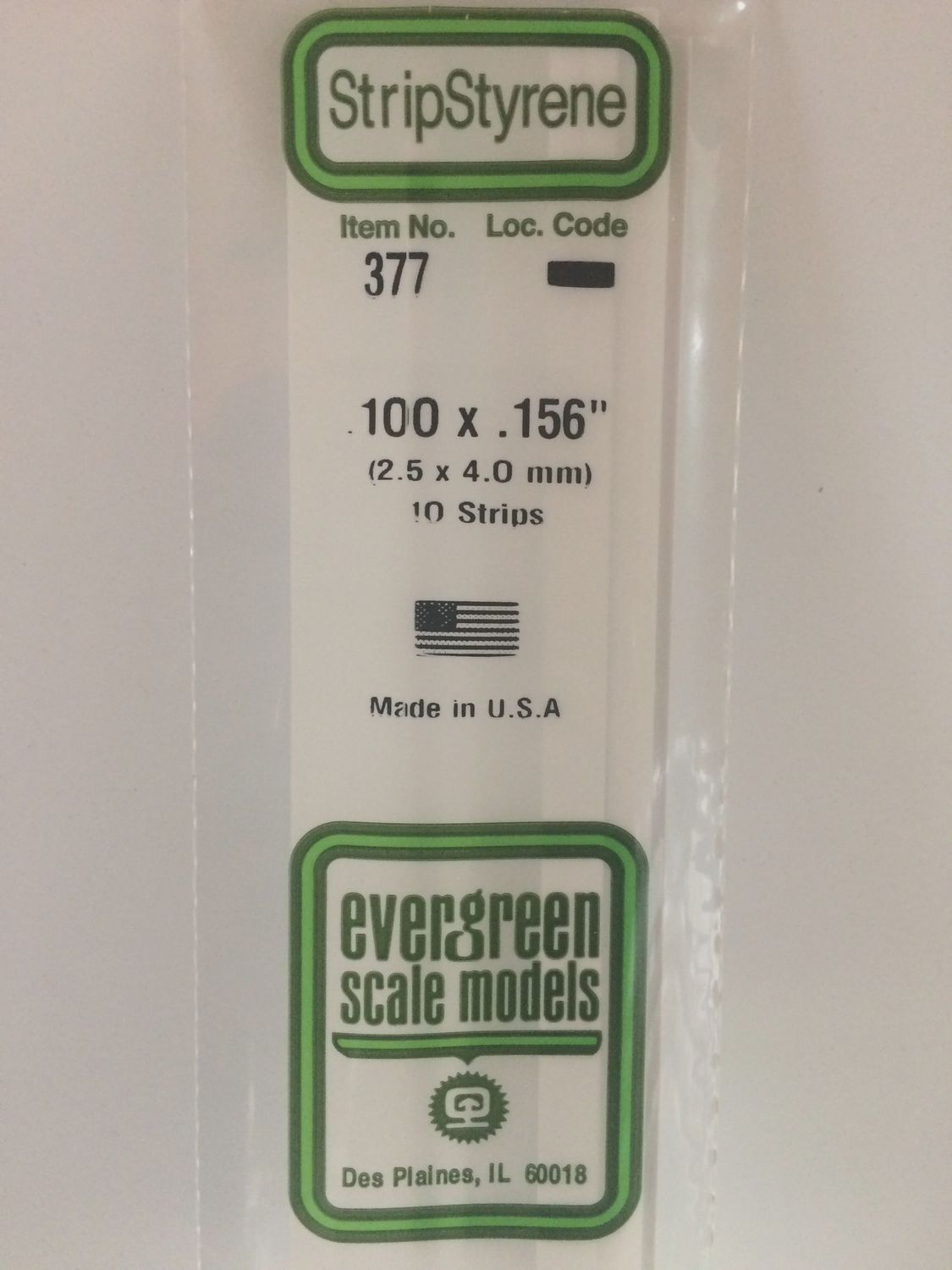 377 - OPAQUE WHITE POLYSTYRENE STRIP
