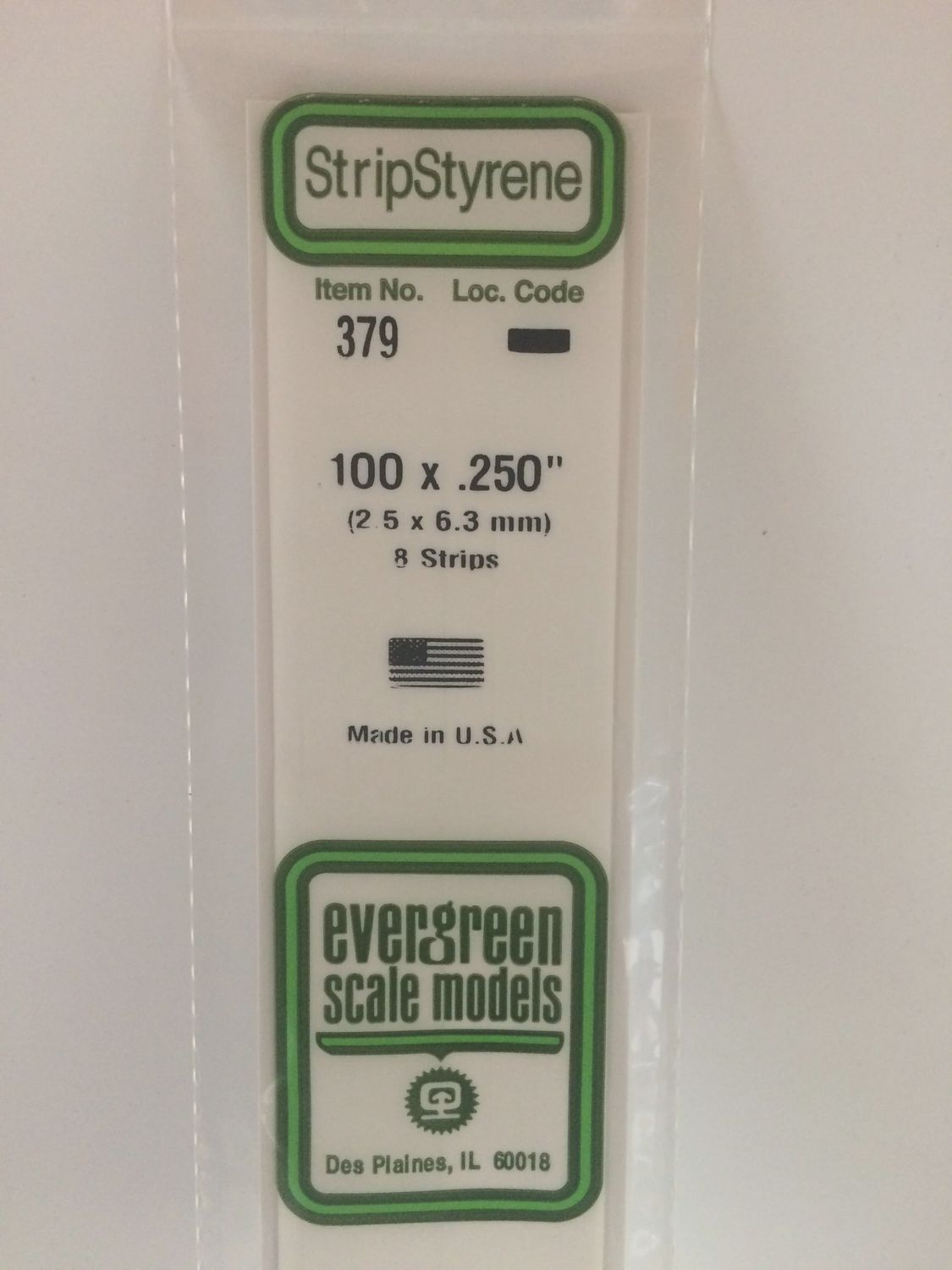 379 - OPAQUE WHITE POLYSTYRENE STRIP