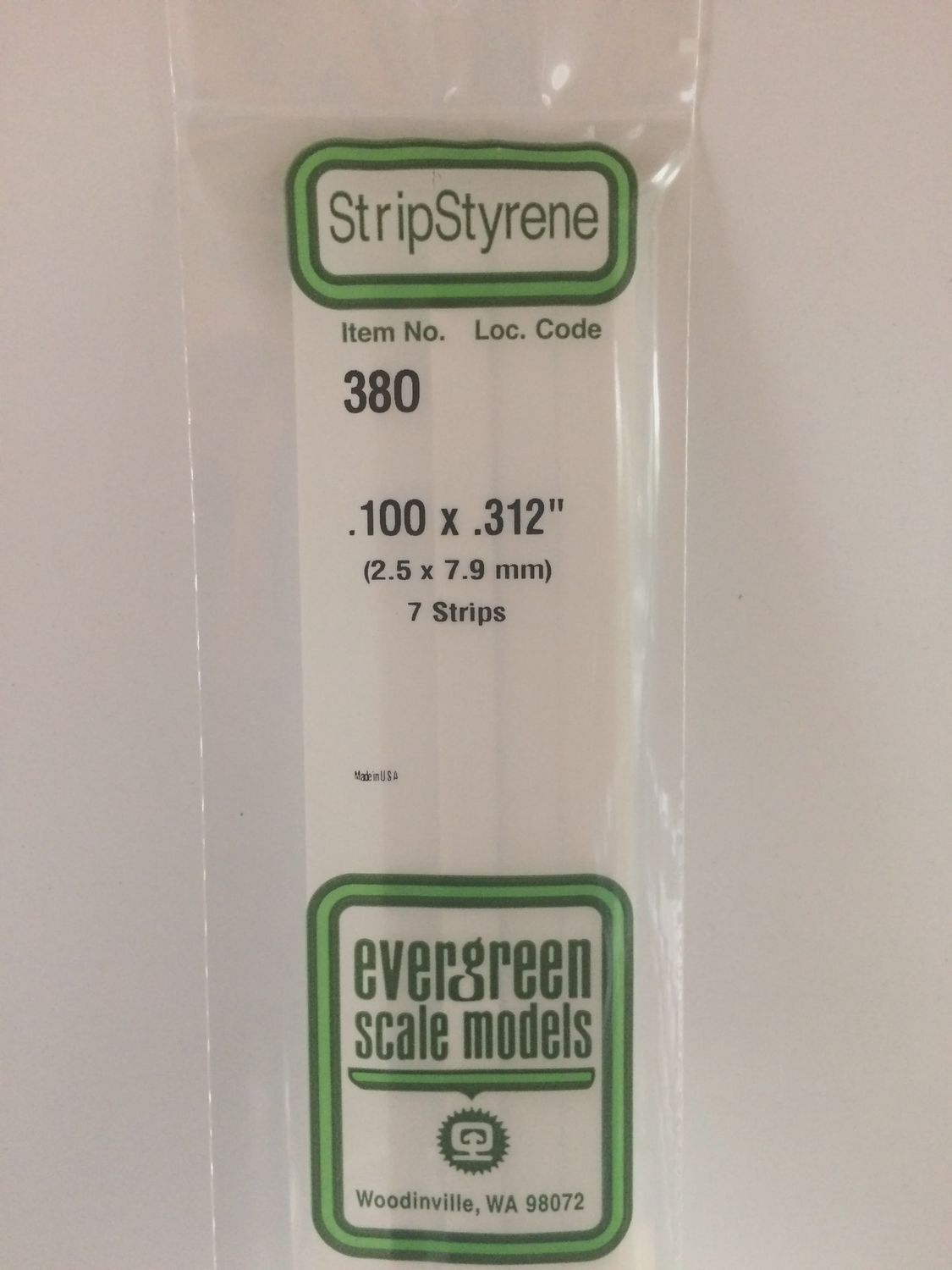 380 - OPAQUE WHITE POLYSTYRENE STRIP