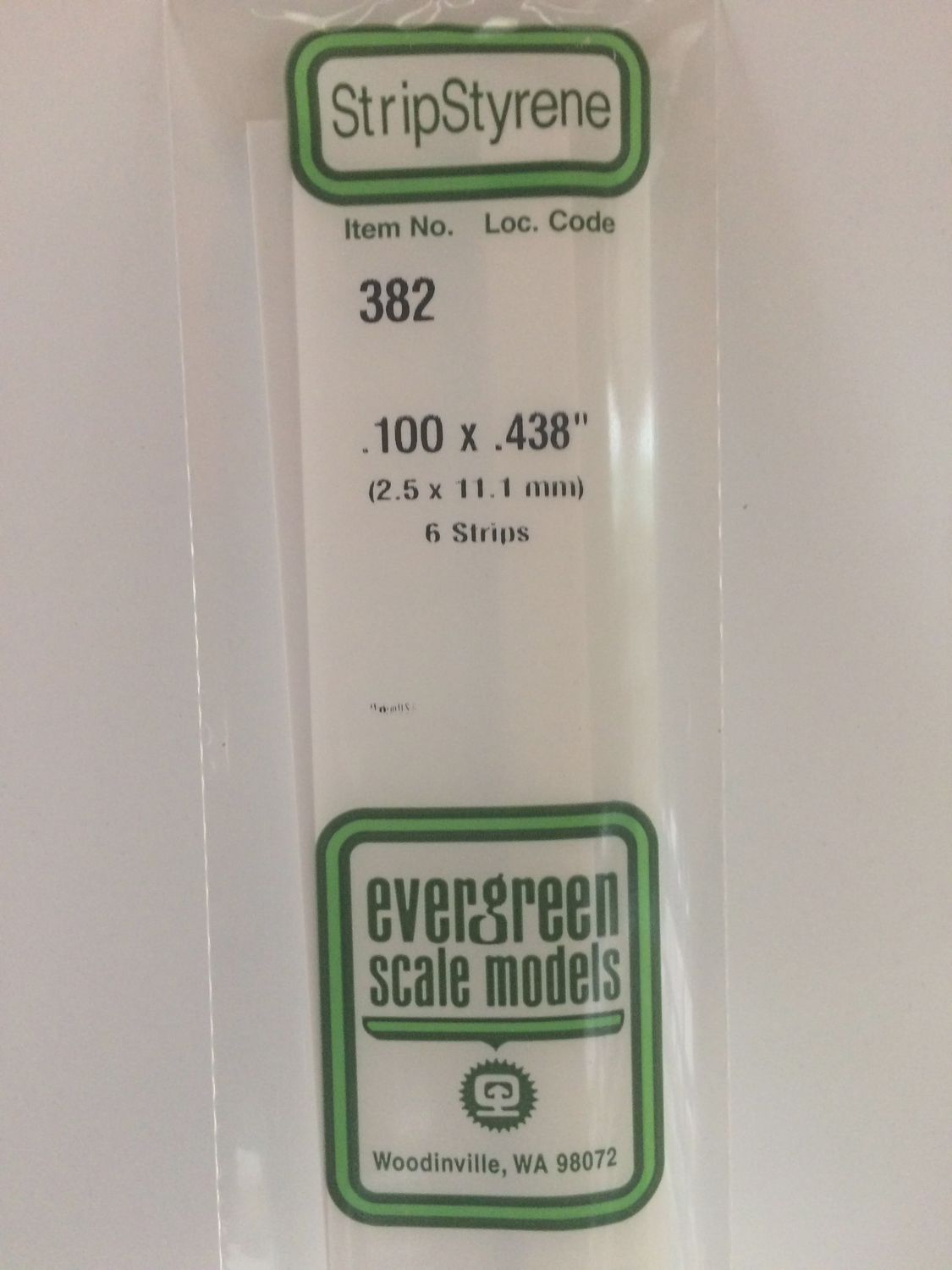 382 - OPAQUE WHITE POLYSTYRENE STRIP
