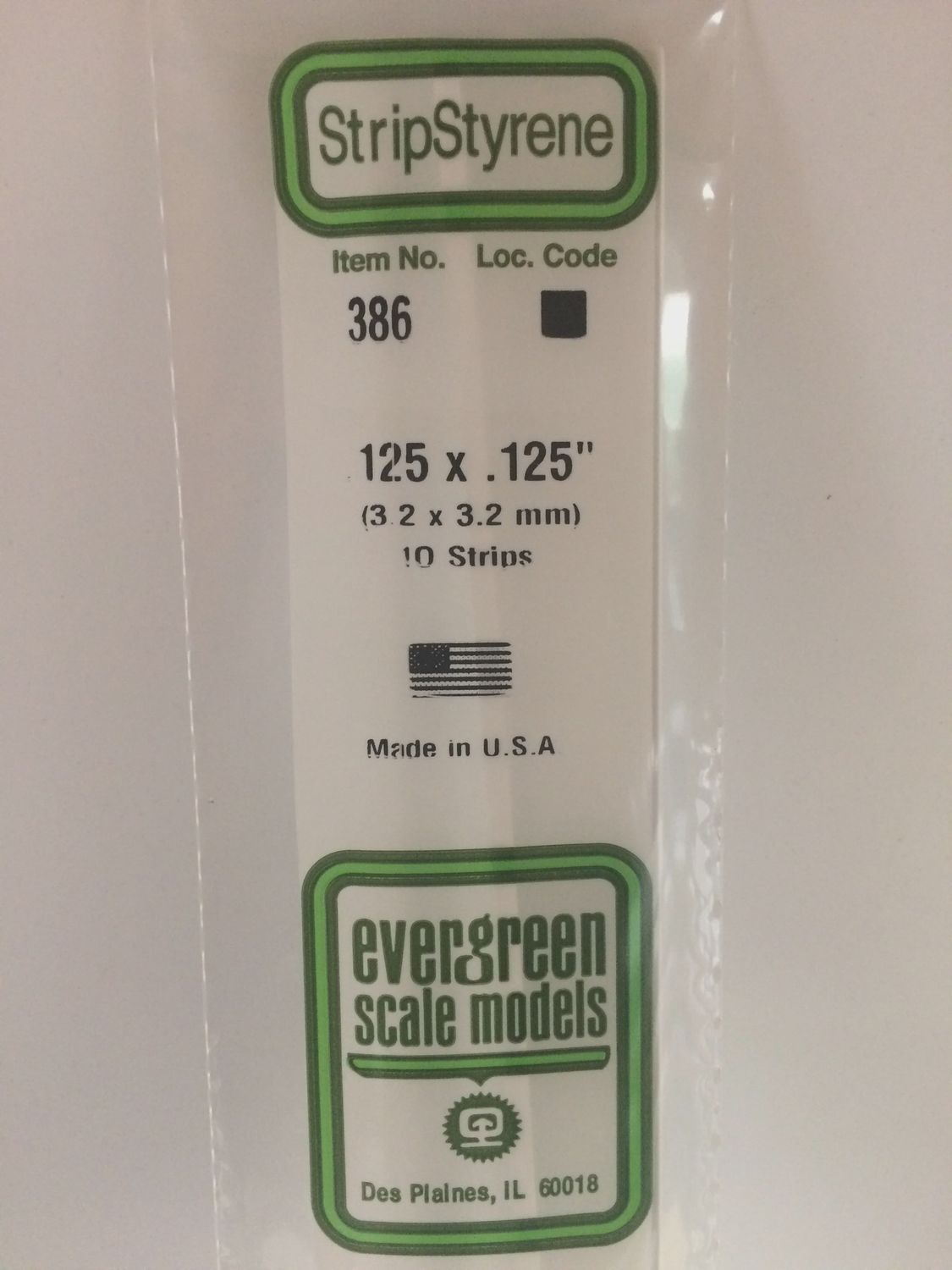 386 - OPAQUE WHITE POLYSTYRENE STRIP