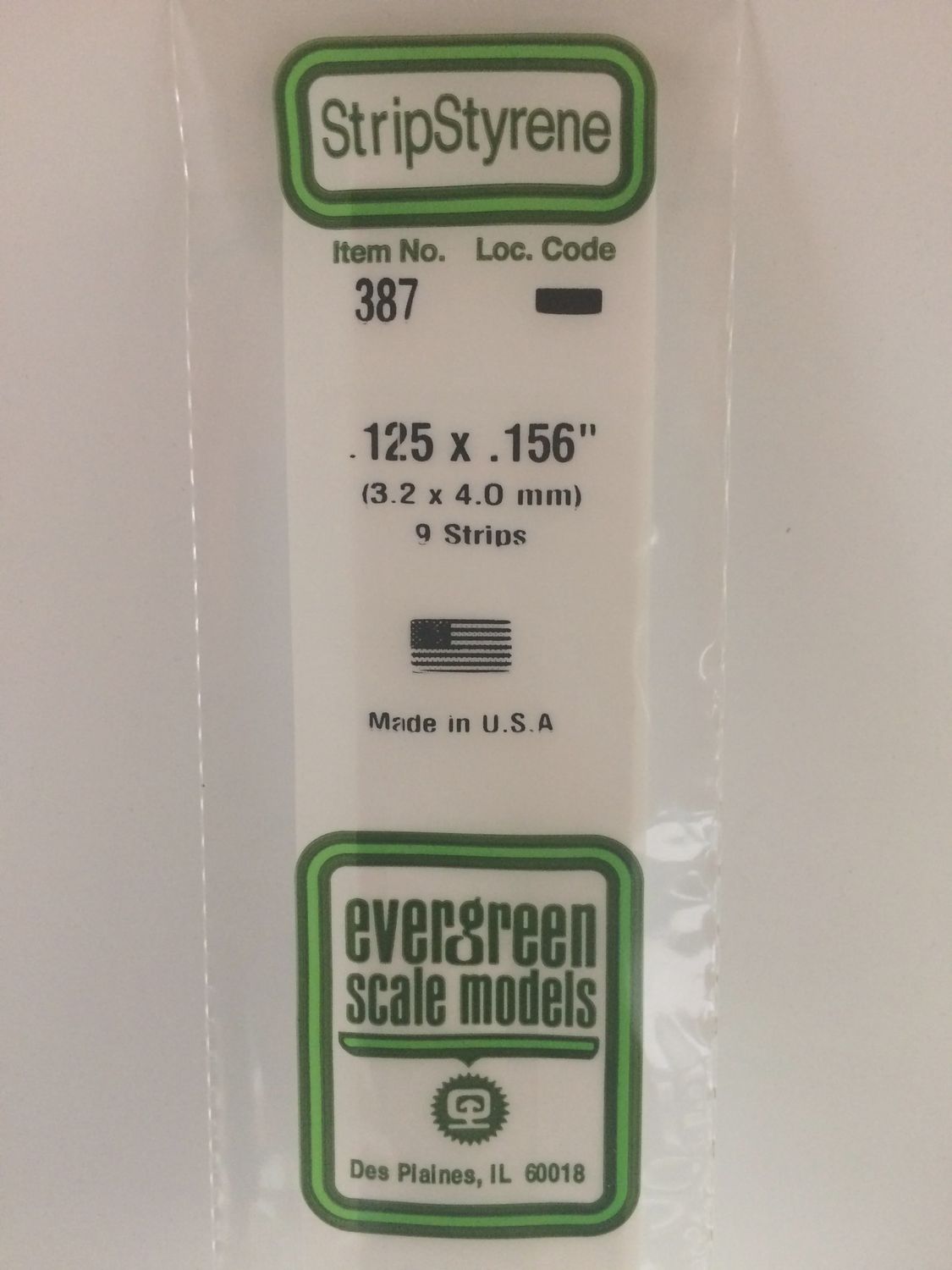 387 - OPAQUE WHITE POLYSTYRENE STRIP