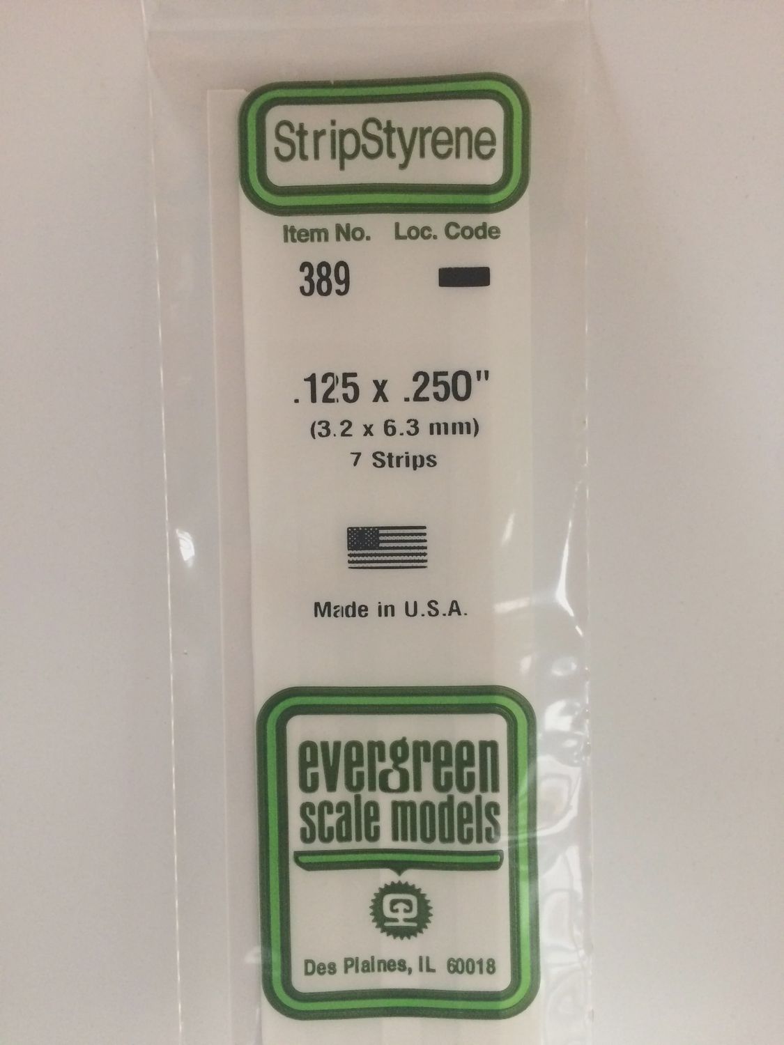 389 - OPAQUE WHITE STYRENE STRIP