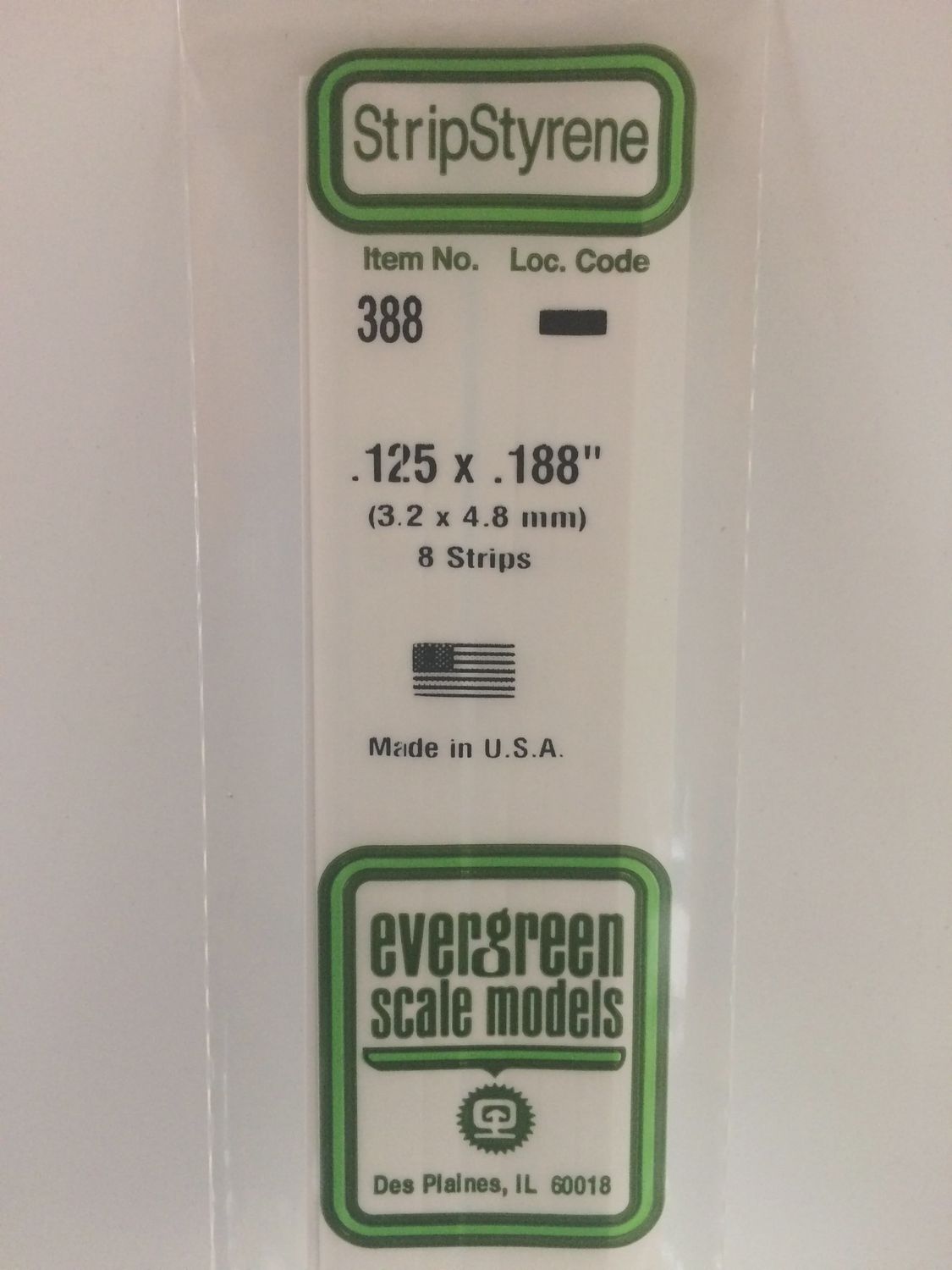 388 - OPAQUE WHITE POLYSTYRENE STRIP