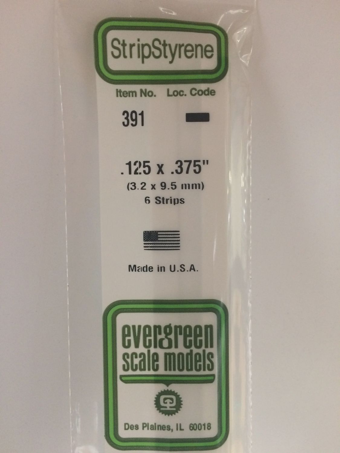391 - OPAQUE WHITE POLYSTYRENE STRIP