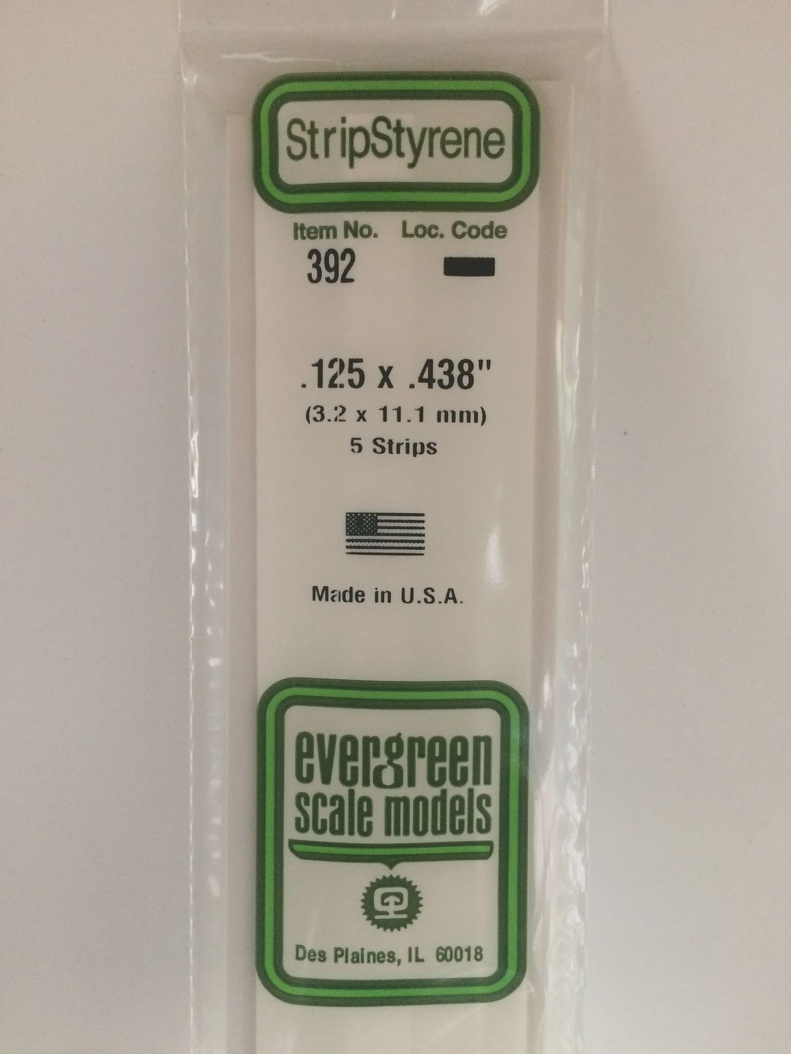 392 - OPAQUE WHITE POLYSTYRENE STRIP