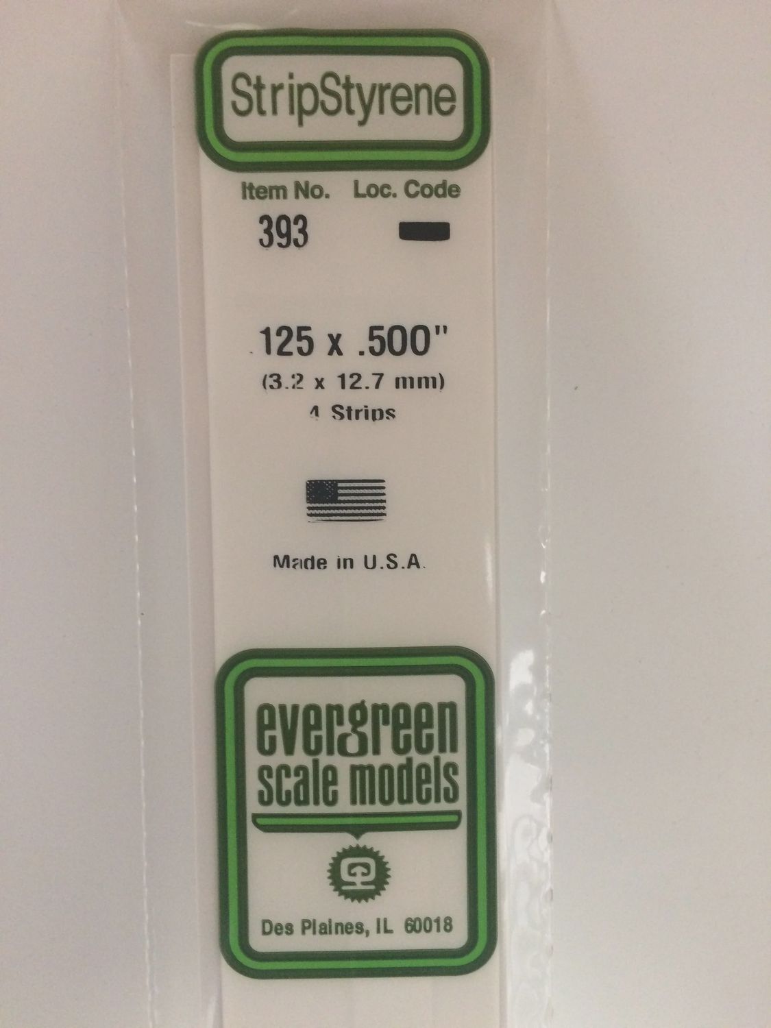 393 - OPAQUE WHITE POLYSTYRENE STRIP