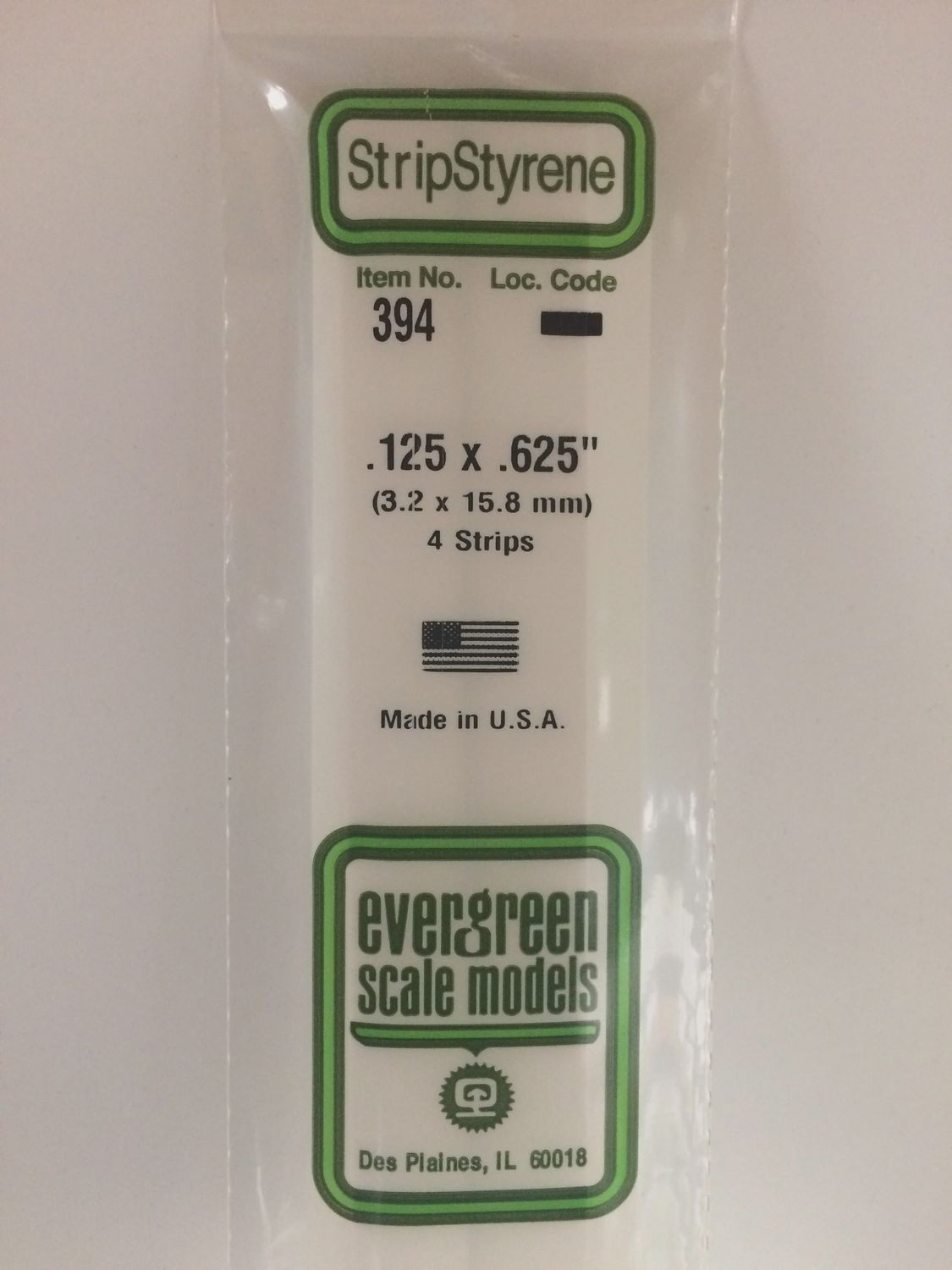 394 - OPAQUE WHITE POLYSTYRENE STRIP