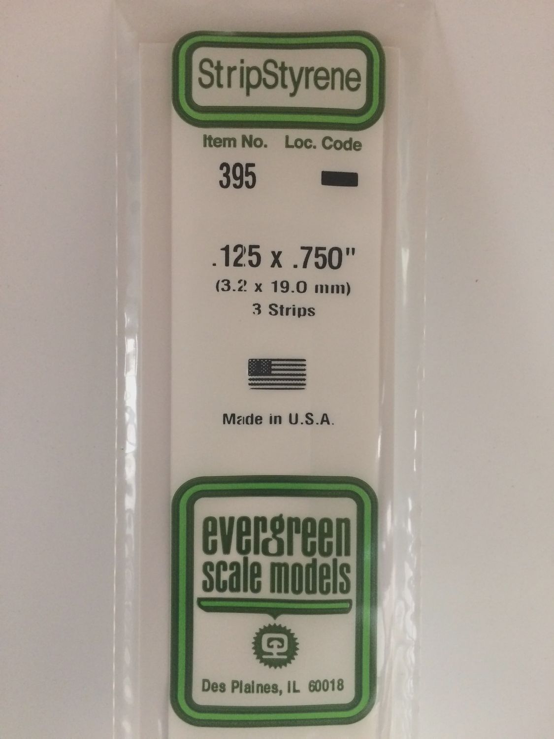395 - OPAQUE WHITE POLYSTYRENE STRIP