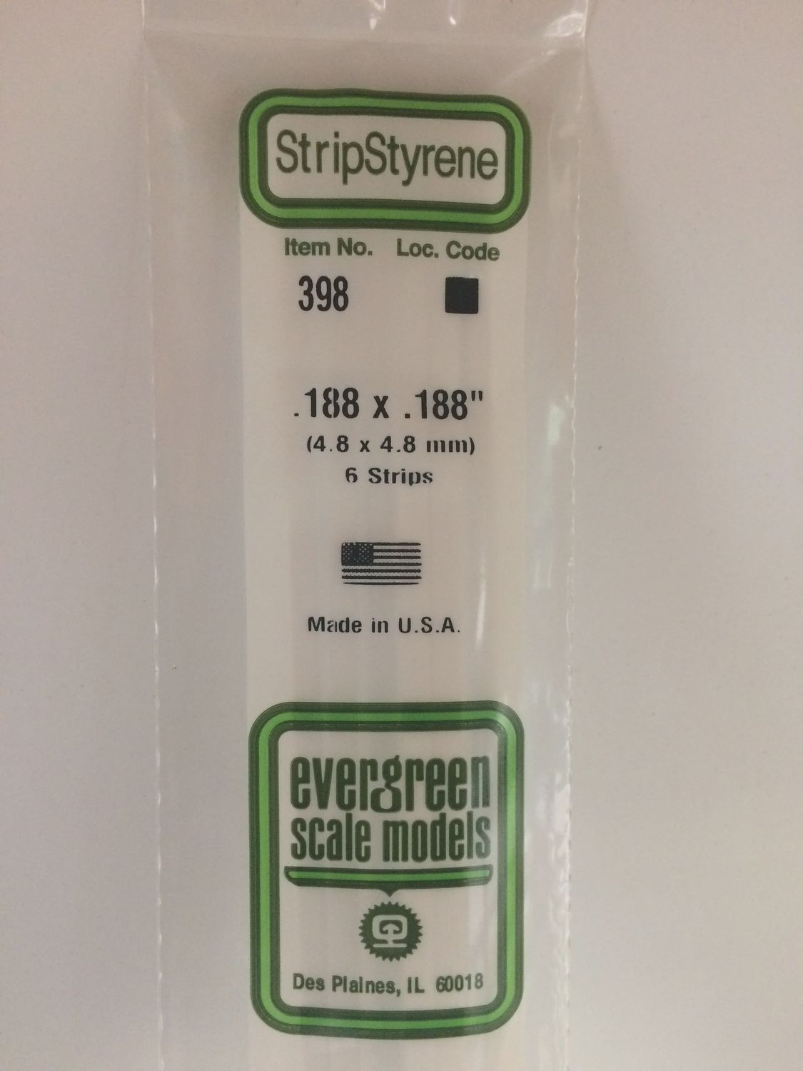 398 - OPAQUE WHITE POLYSTYRENE STRIP