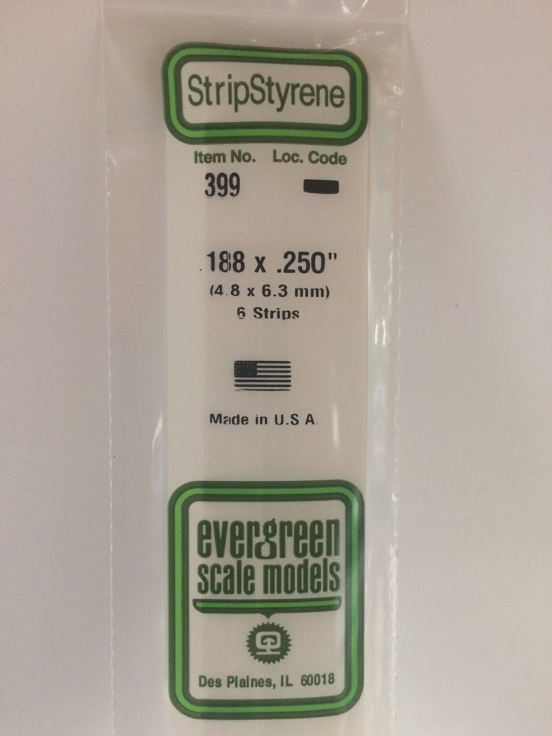 399 - OPAQUE WHITE POLYSTYRENE STRIP