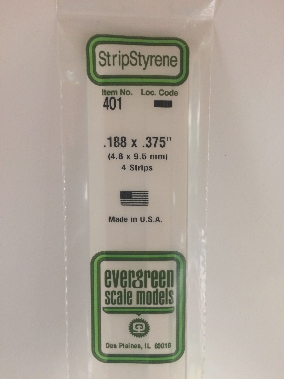 401 - OPAQUE WHITE POLYSTYRENE STRIP