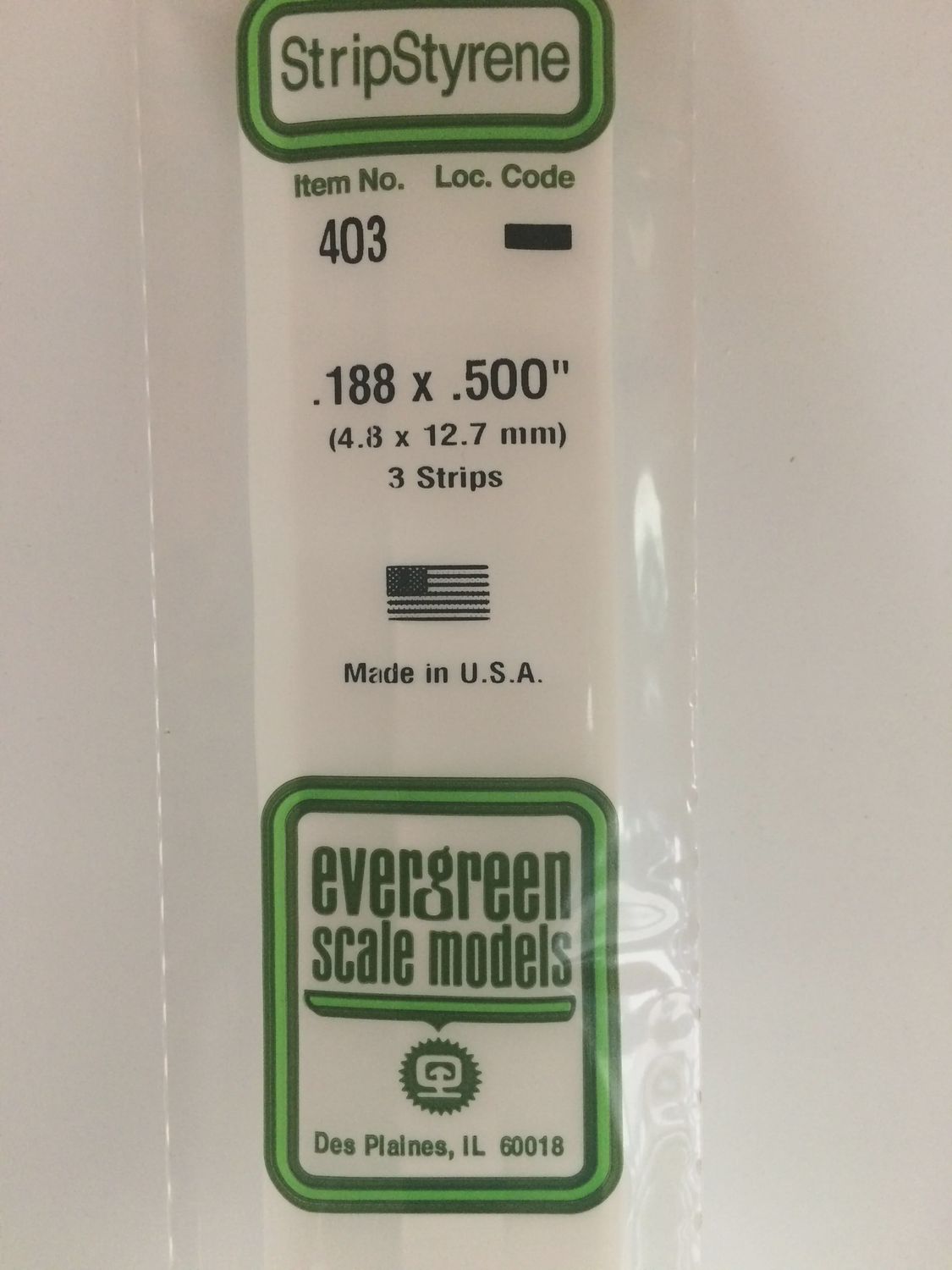 403 - OPAQUE WHITE POLYSTYRENE STRIP