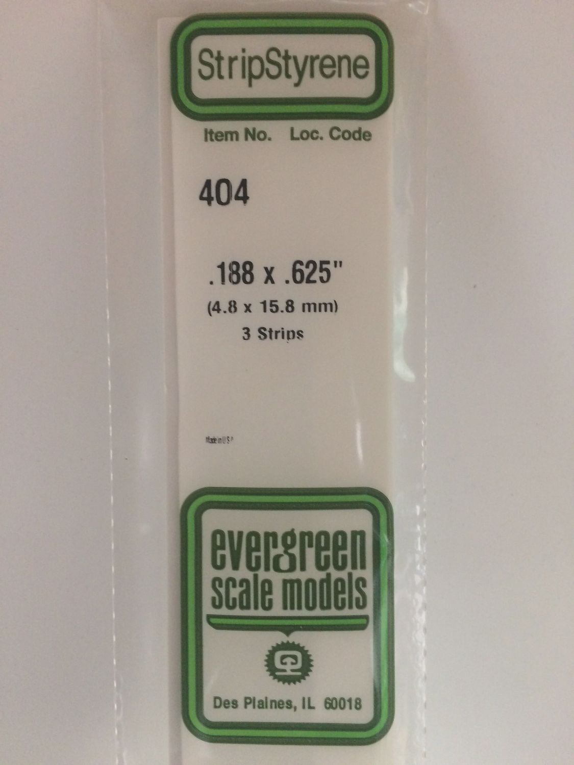 404 - OPAQUE WHITE POLYSTYRENE STRIP