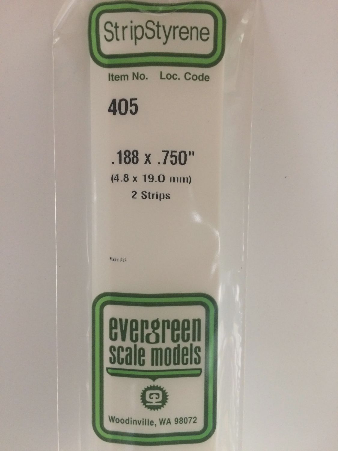 405 - OPAQUE WHITE POLYSTYRENE STRIP