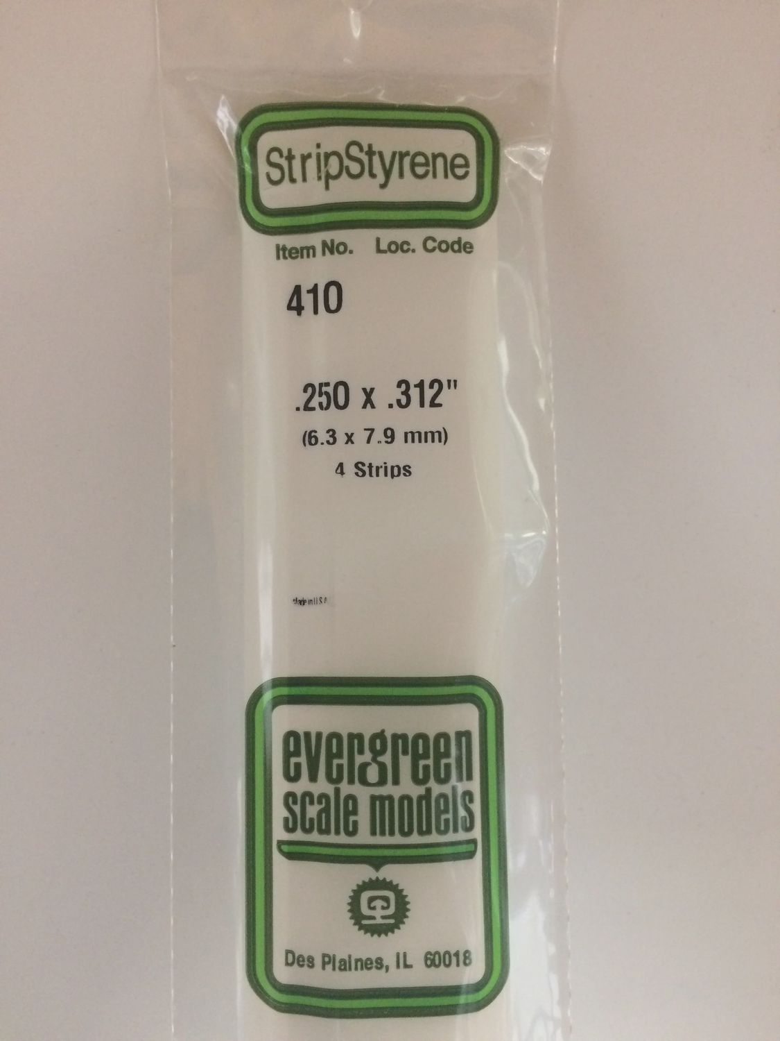 410 - OPAQUE WHITE POLYSTYRENE STRIP