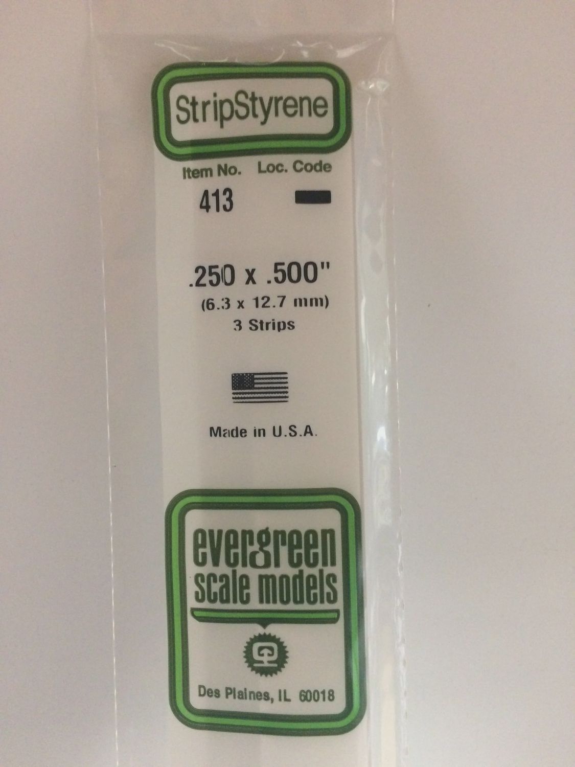 413 - OPAQUE WHITE POLYSTYRENE STRIP