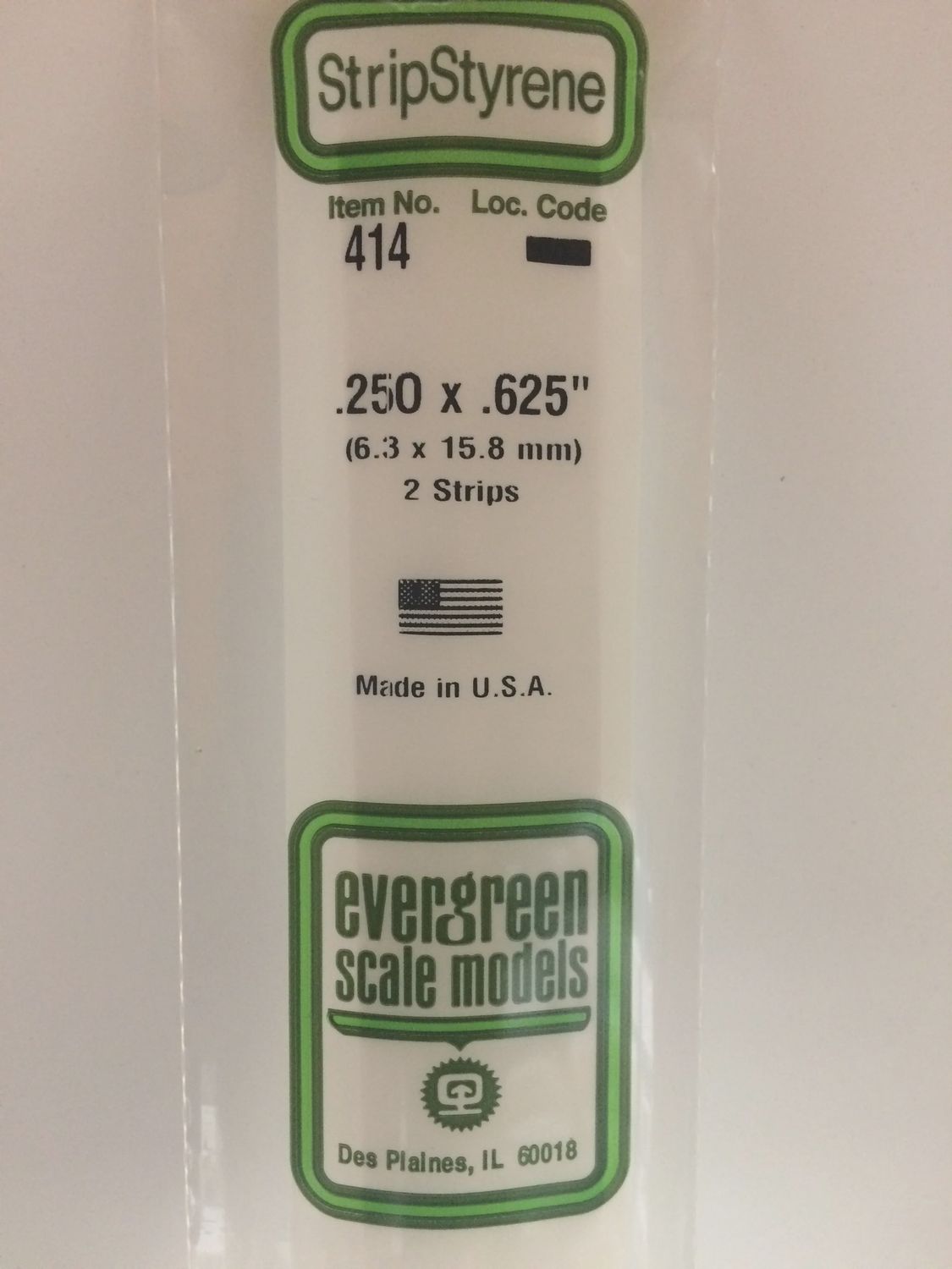 414 - OPAQUE WHITE POLYSTYRENE STRIP