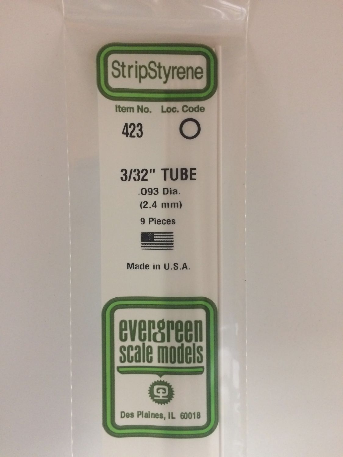 423 - OPAQUE WHITE POLYSTYRENE TUBING