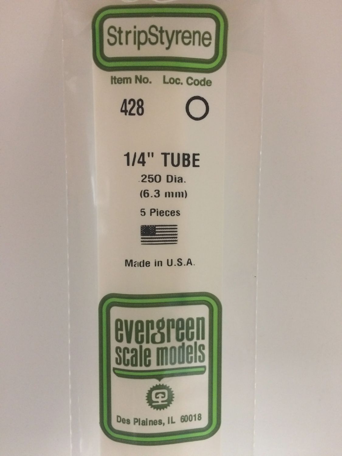 428 - OPAQUE WHITE POLYSTYRENE TUBING
