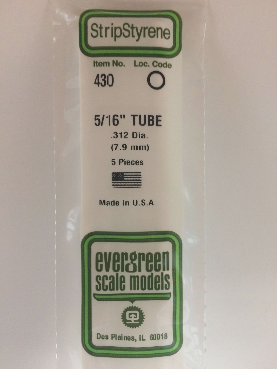 430 - OPAQUE WHITE POLYSTYRENE TUBING