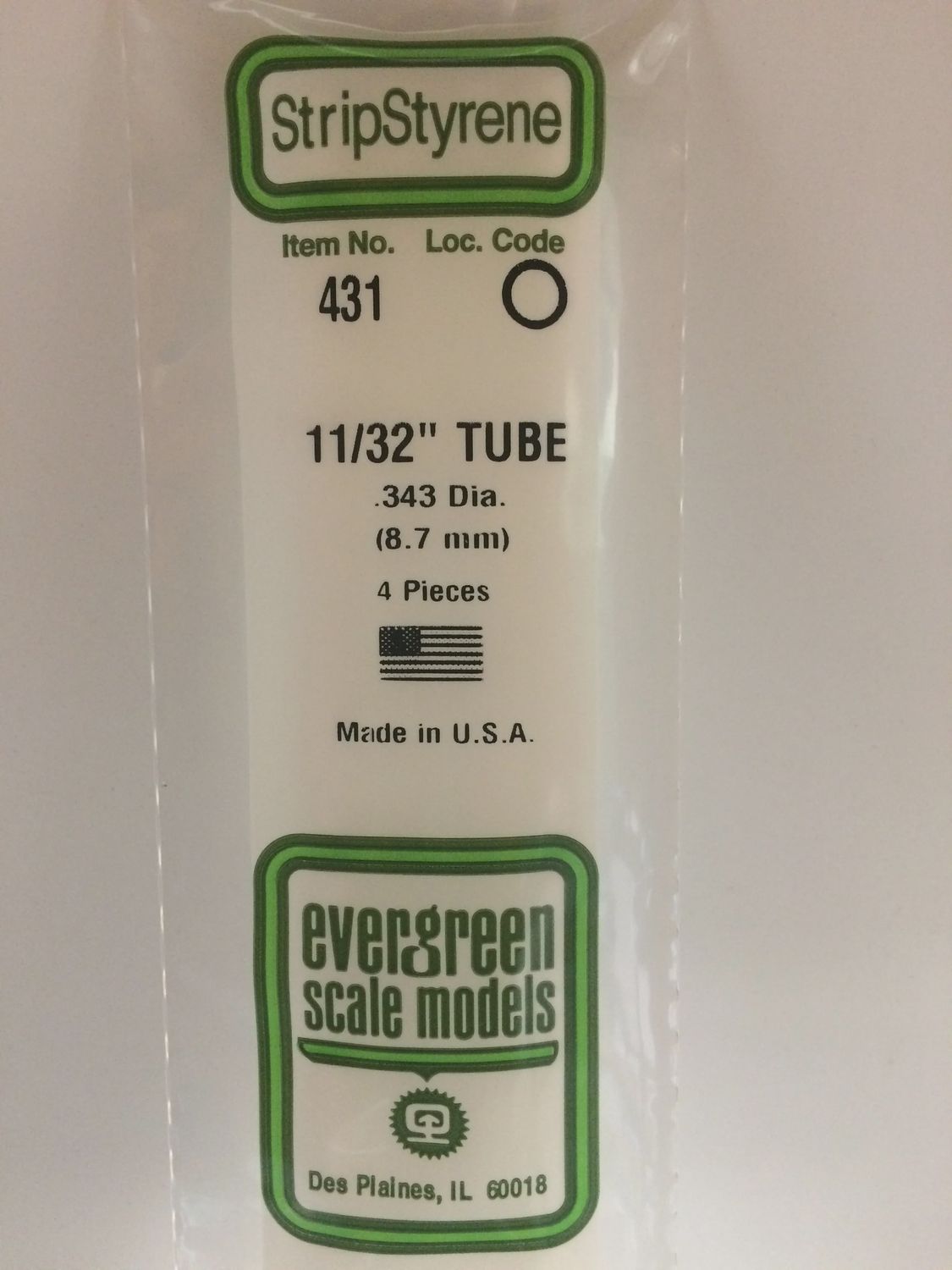 431 - OPAQUE WHITE POLYSTRENE TUBING
