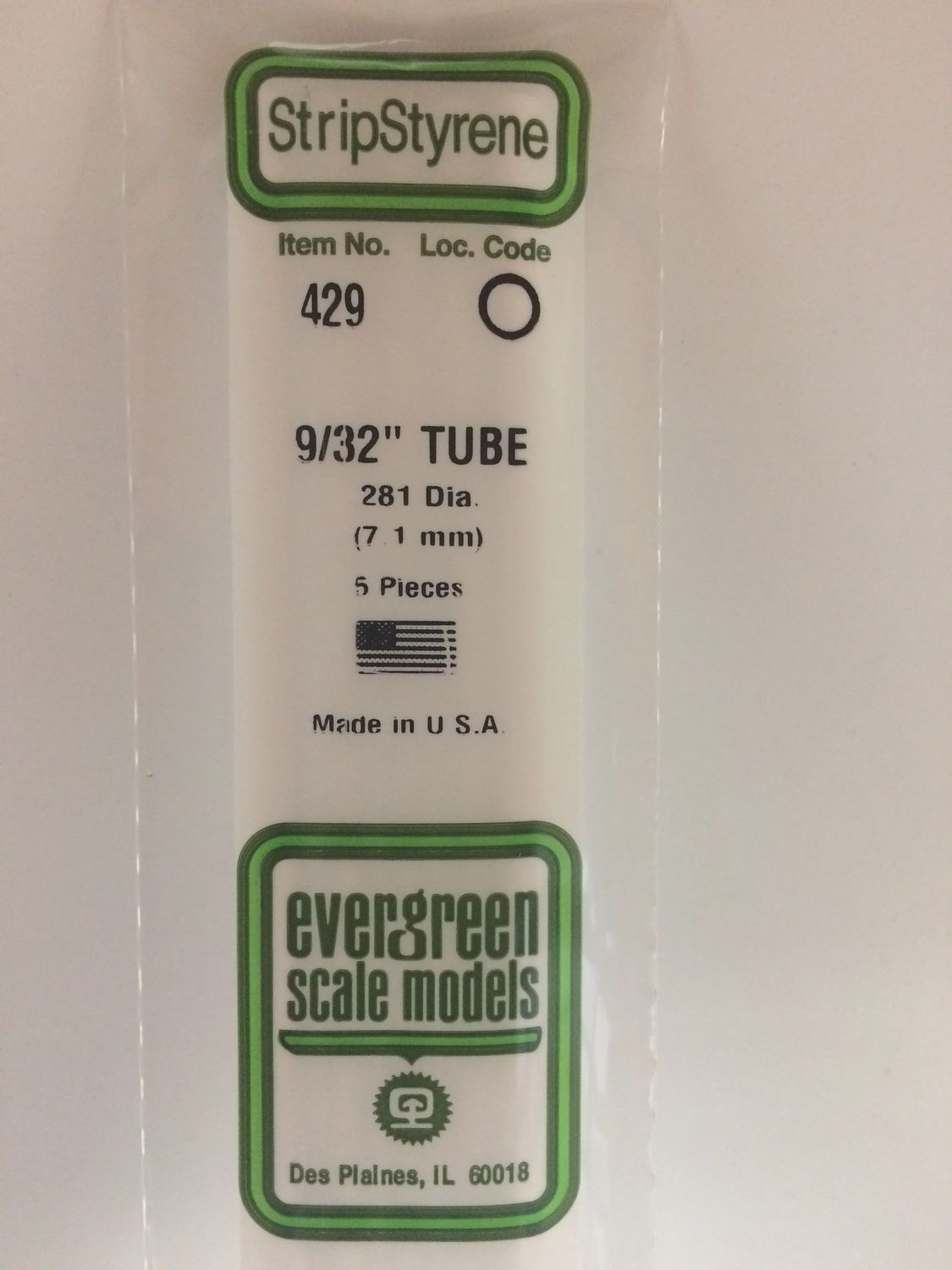 429 - OPAQUE WHITE POLYSTYRENE TUBING