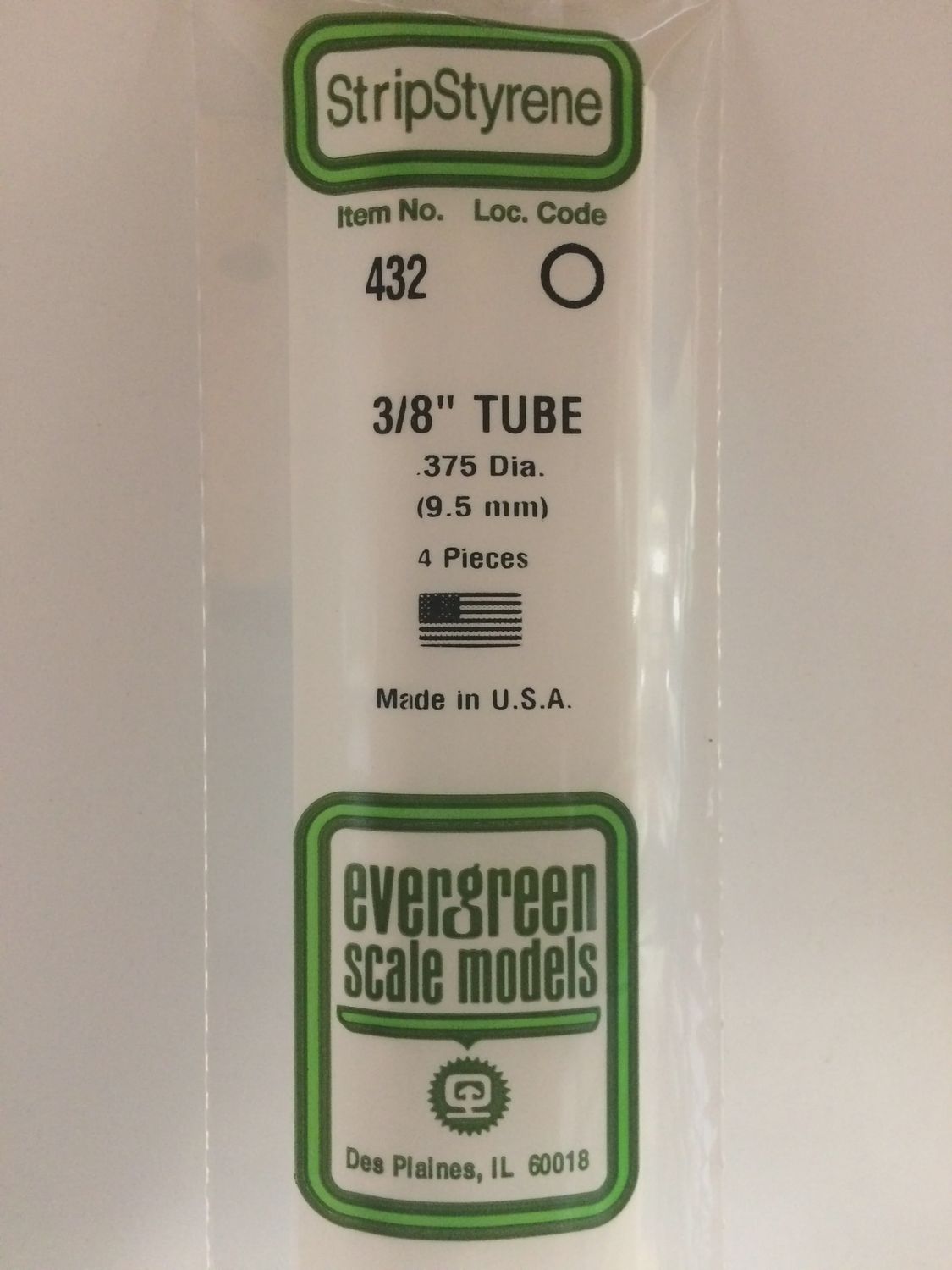 432 - OPAQUE WHITE POLYSTYRENE TUBING