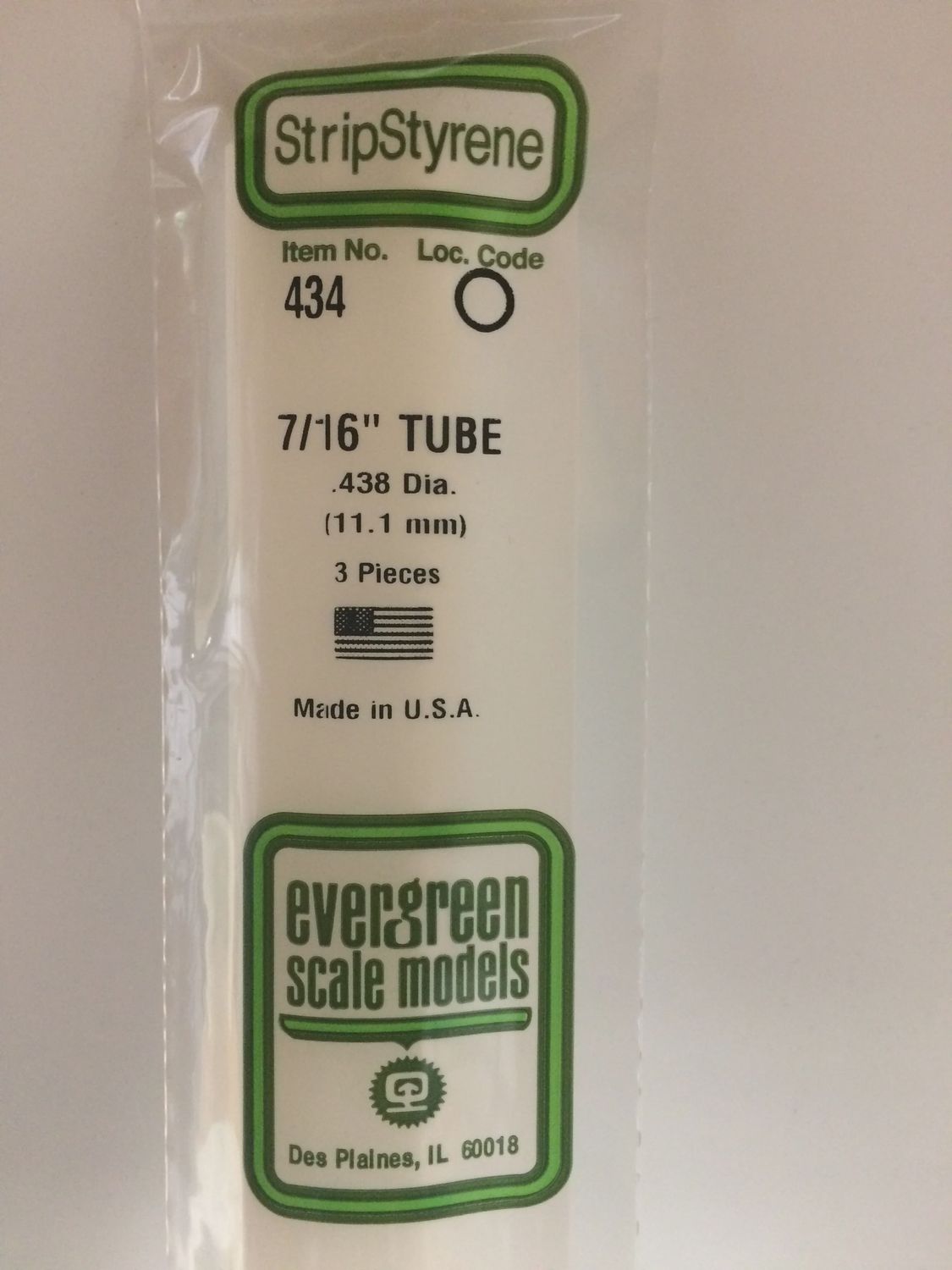 434 - OPAQUE WHITE POLYSTYRENE TUBING