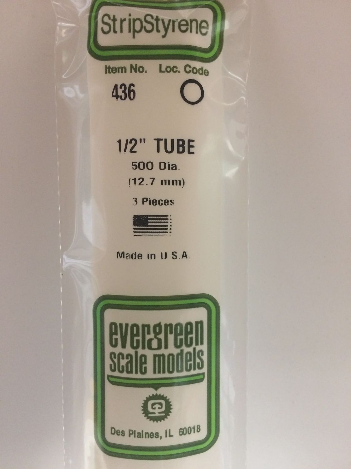 436 - OPAQUE WHITE POLYSTYRENE TUBING