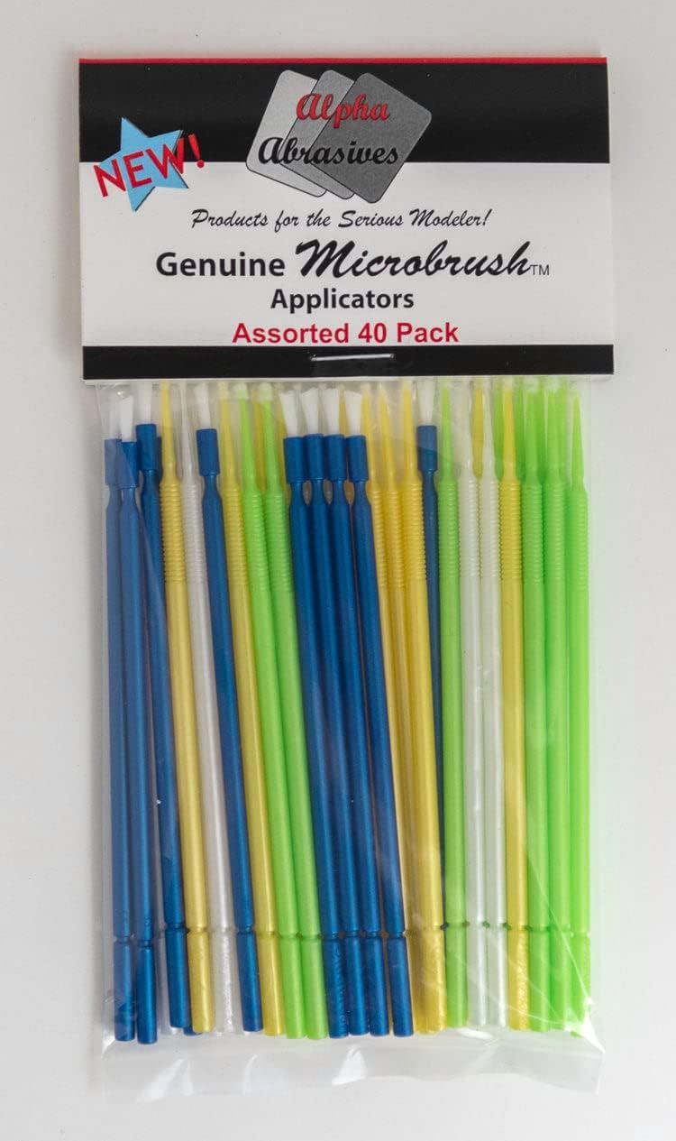 Assorted Applicator Brushes - Microbrush(R) 10 Each of Ultrabrush, Fine, Regular &amp; Superfine