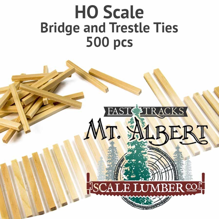 HO SCALE, UNFINISHED WOOD BRIDGE AND TRESTLE TIES - 500 PCS