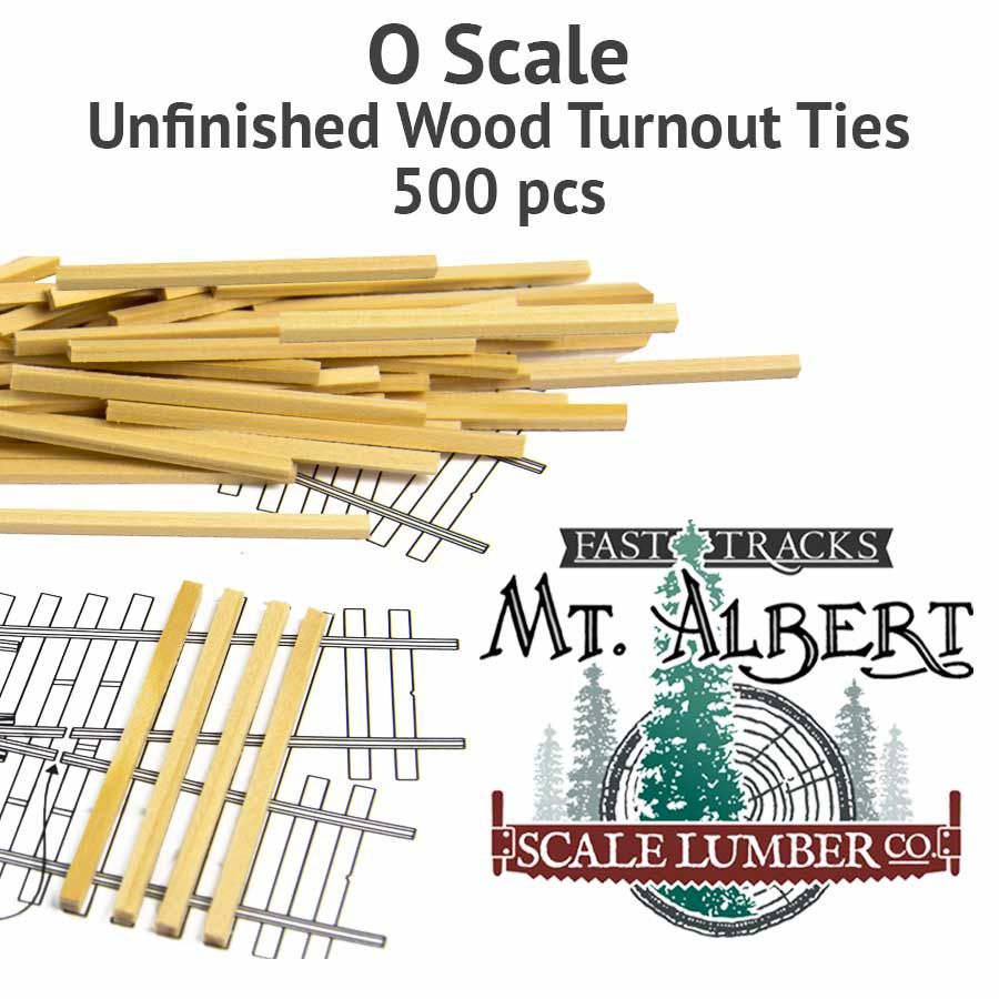 O SCALE, UNFINISHED WOOD TURNOUT TIES - 500 PCS