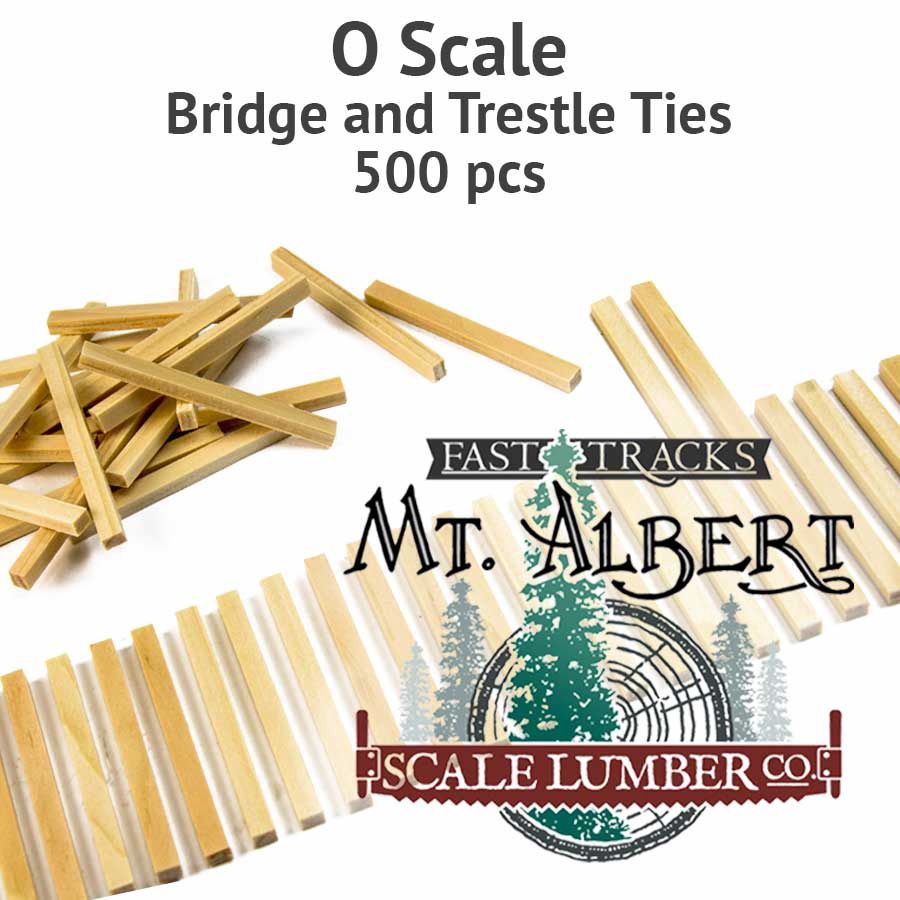 O SCALE, UNFINISHED WOOD BRIDGE AND TRESTLE TIES - 500 PCS